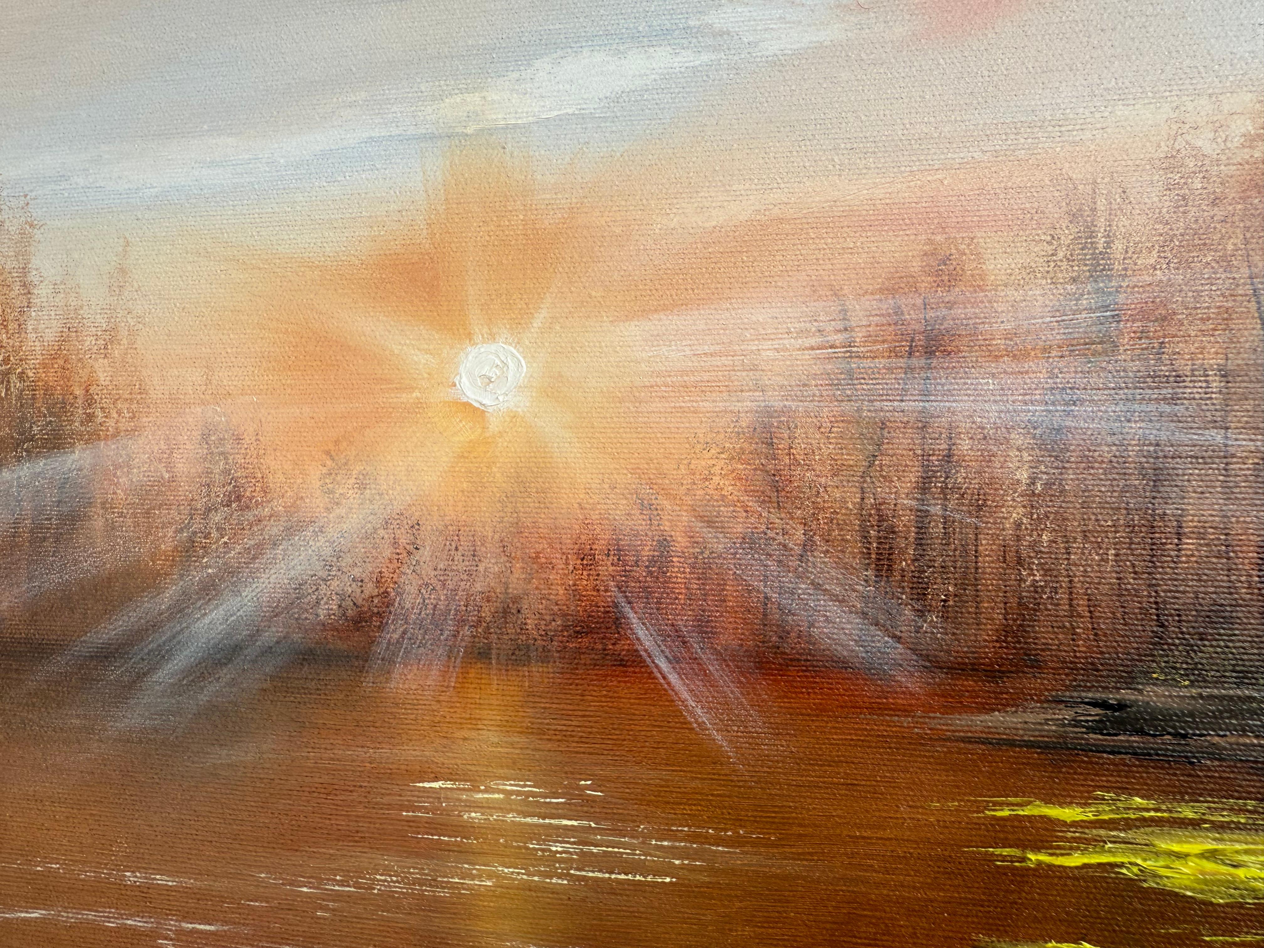 Goldene Reflexionen (Impressionismus), Painting, von Tanja Frost