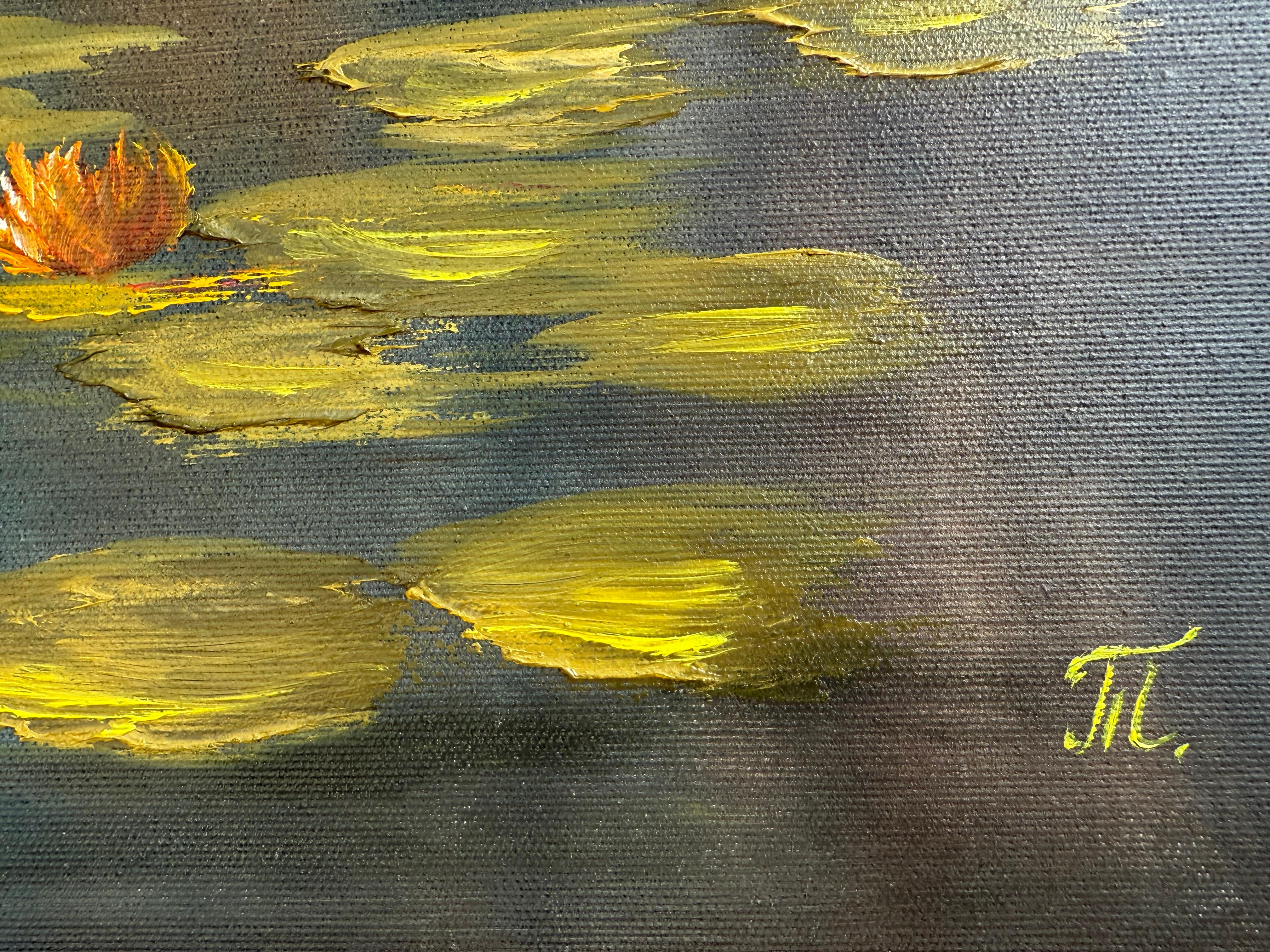 Goldene Reflexionen (Braun), Landscape Painting, von Tanja Frost