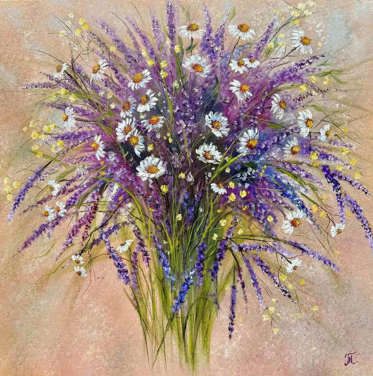 Tanja Frost Landscape Painting – Lavendel Träume