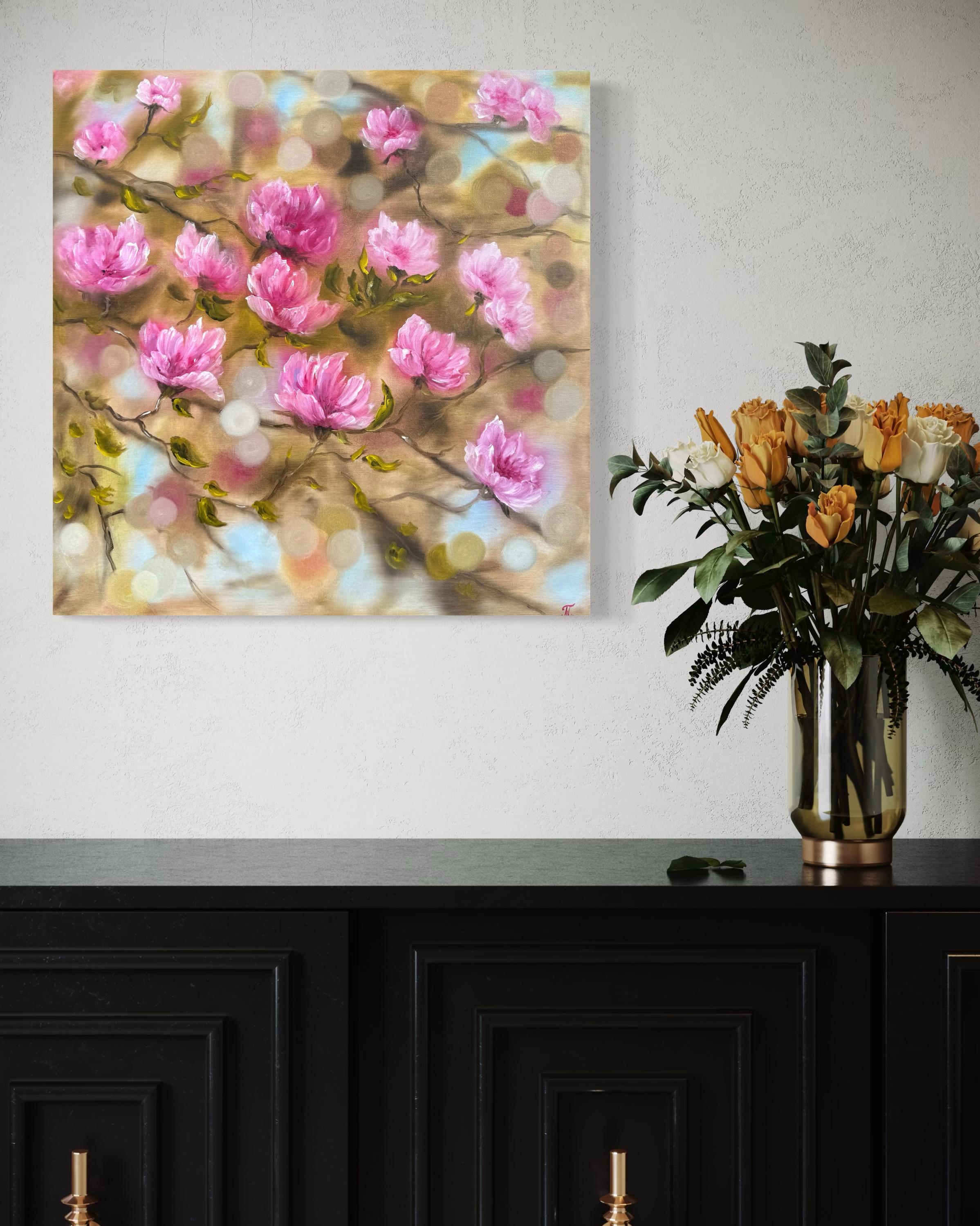Magnolia's Kiss - Brown Still-Life Painting by Tanja Frost