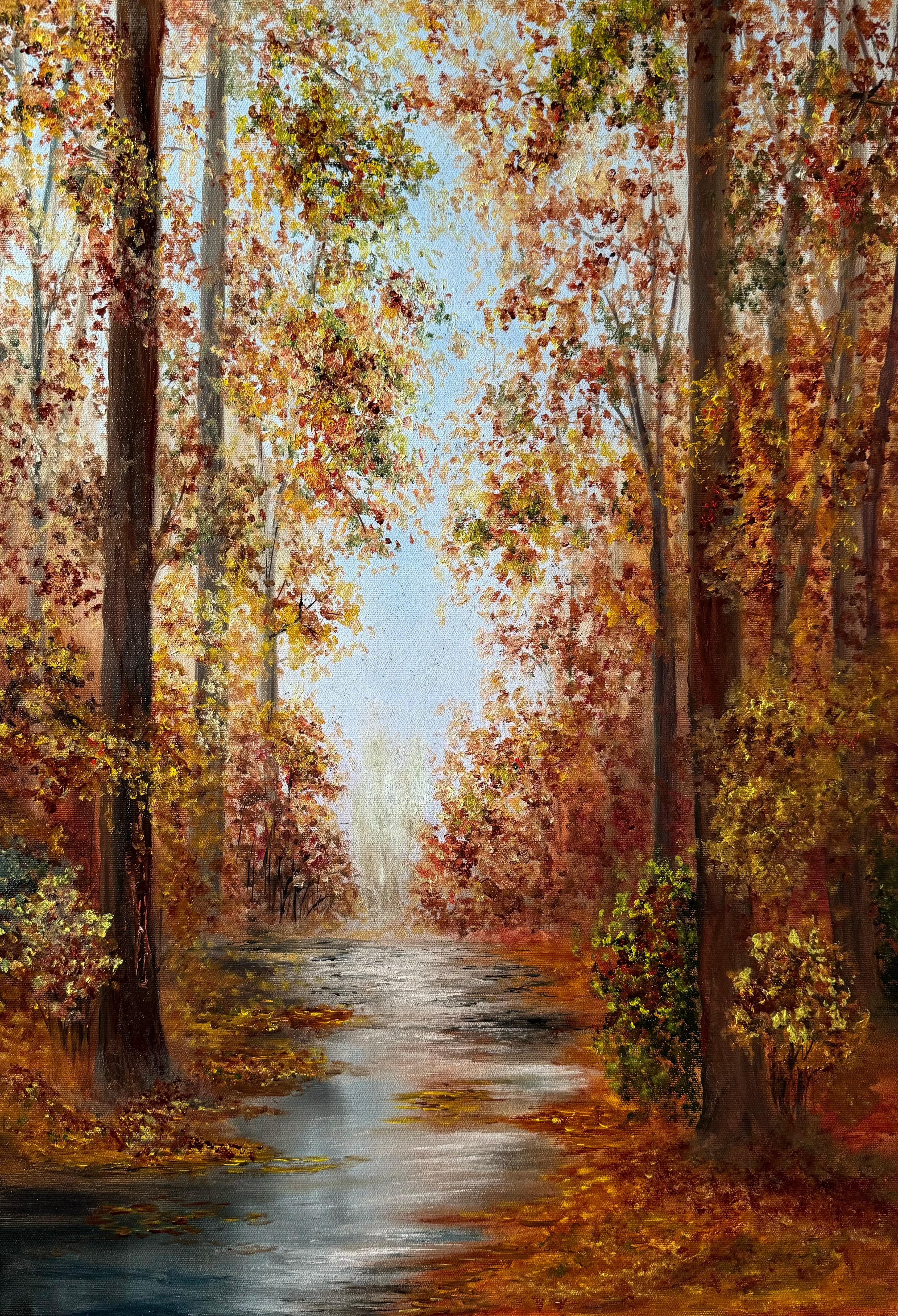 Melodie der fallenden Blätter (Impressionismus), Painting, von Tanja Frost