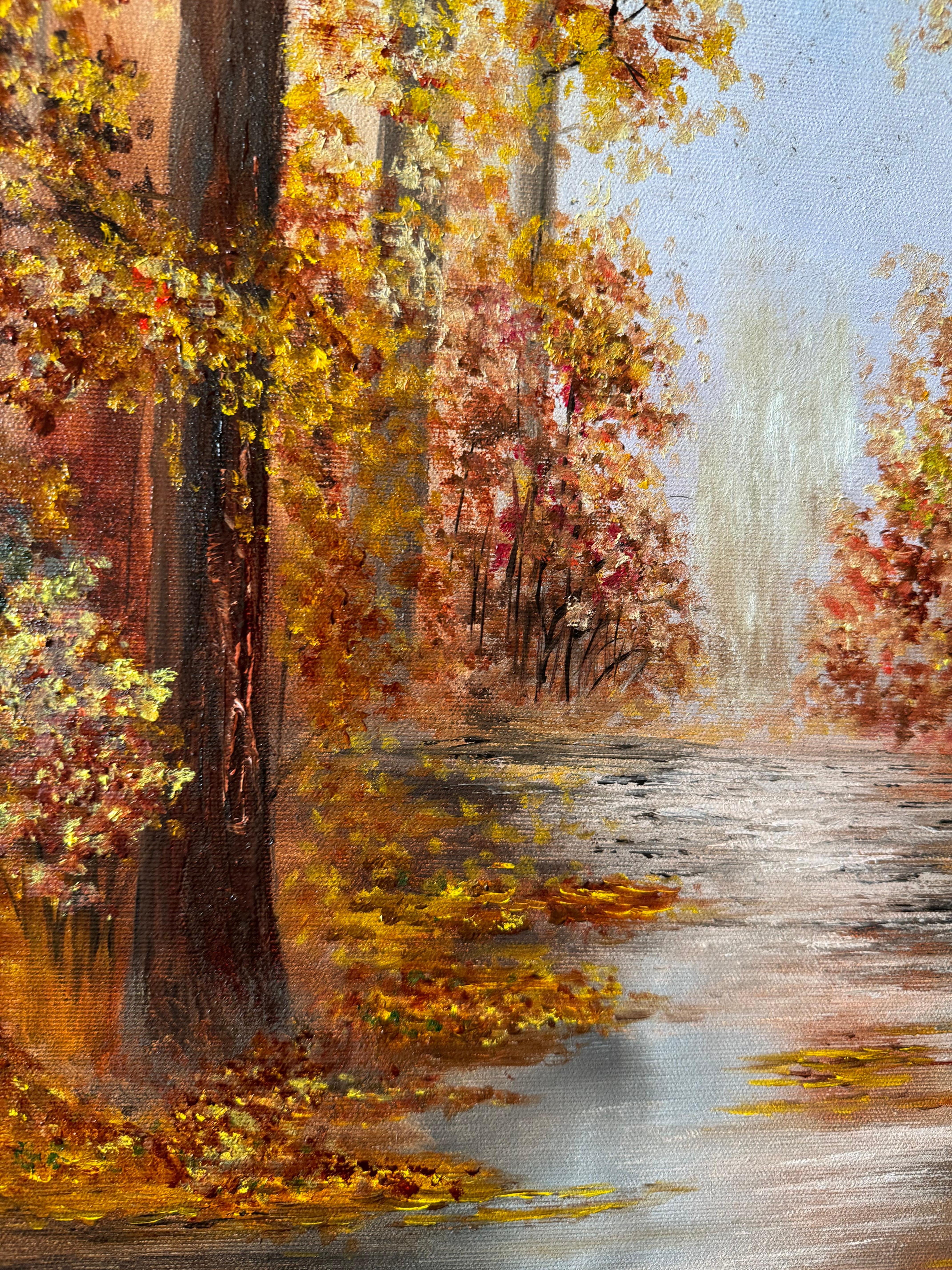 Melodie der fallenden Blätter (Braun), Landscape Painting, von Tanja Frost
