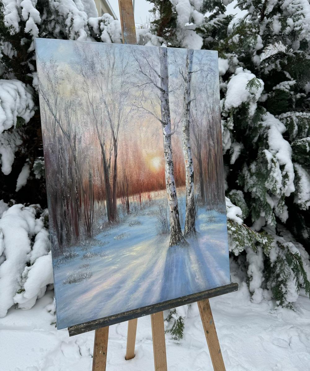Les ombres d'A Winter - Impressionnisme Painting par Tanja Frost