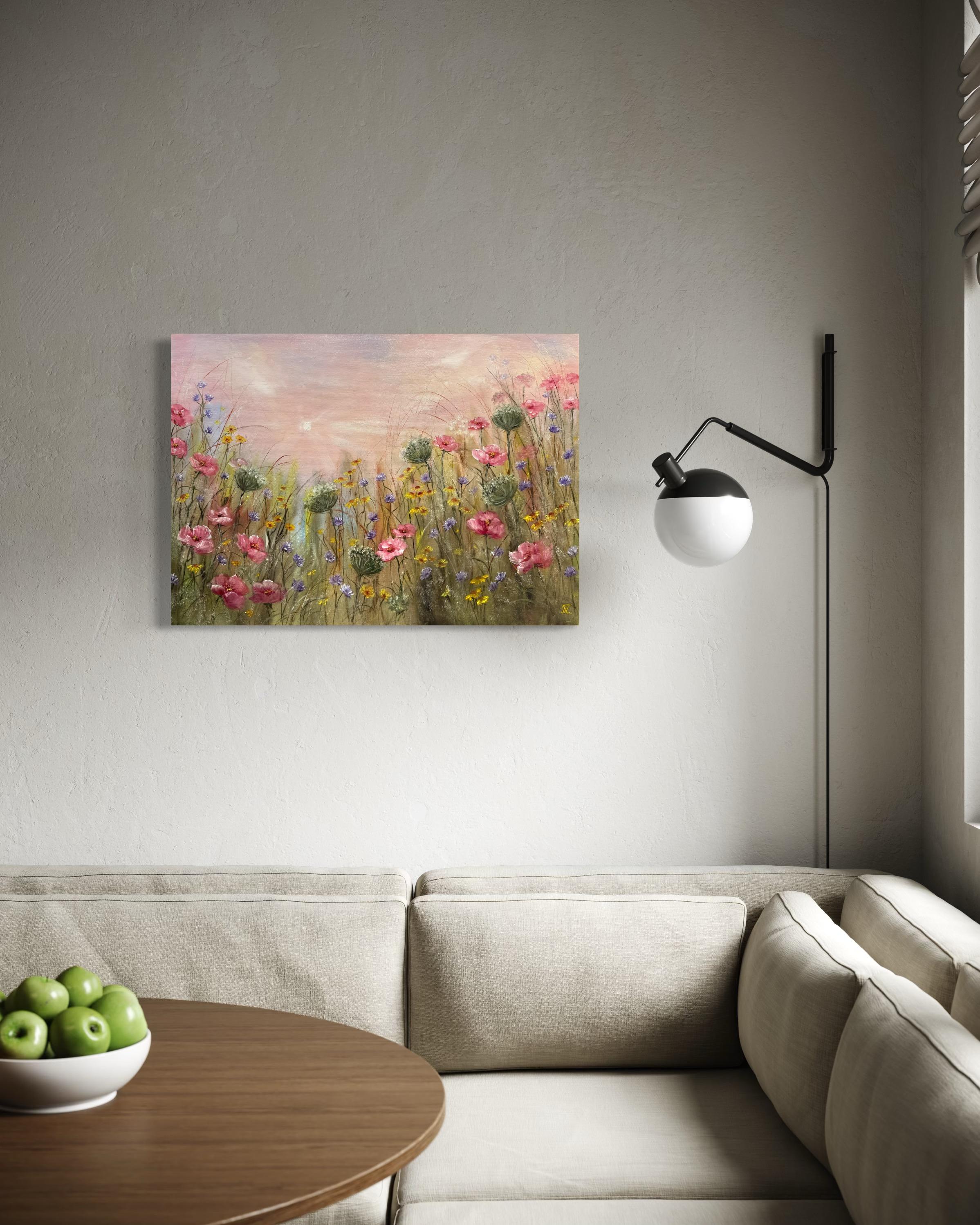 Lied der Wildblumen (Braun), Landscape Painting, von Tanja Frost