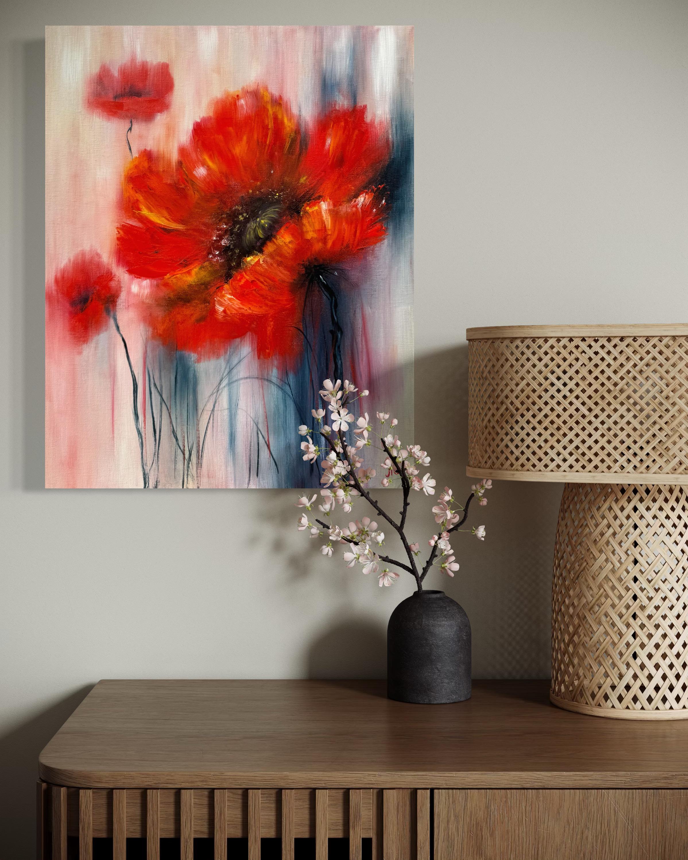 Still Burning - Beige Still-Life Painting by Tanja Frost