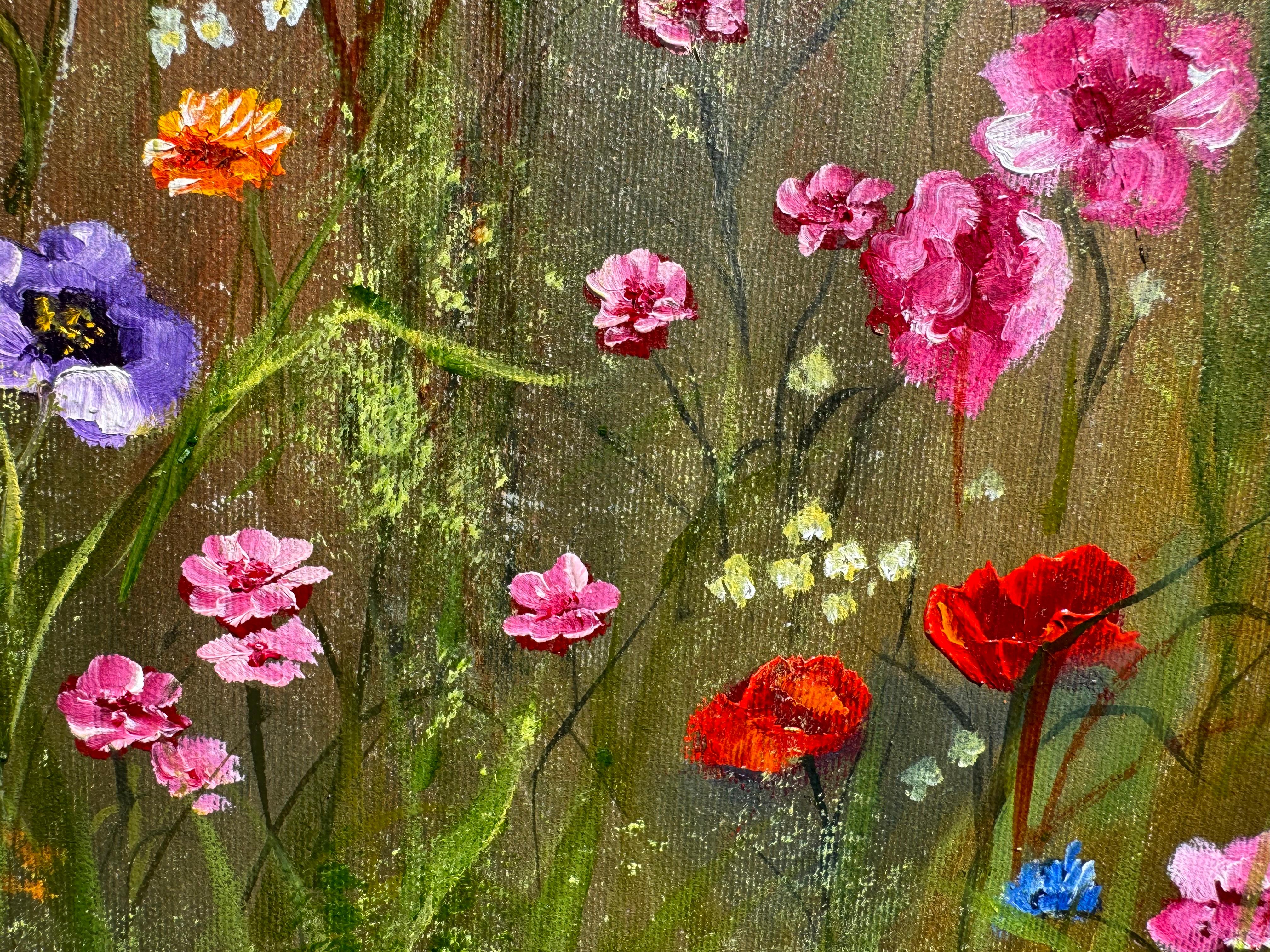 Summer's Delight - Gray Landscape Painting by Tanja Frost