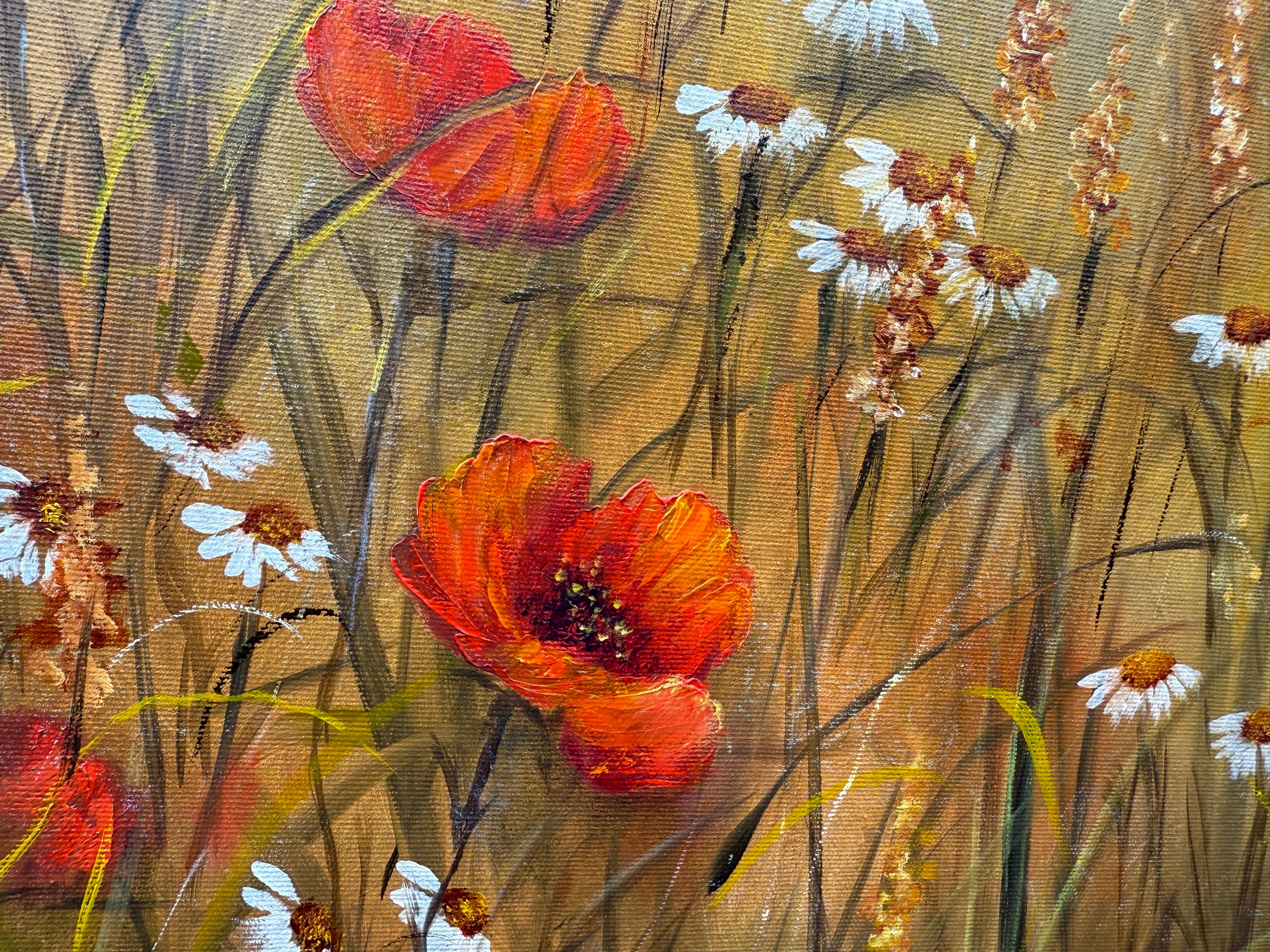 Serenade der Mohnblumen im Sonnenlicht – Painting von Tanja Frost