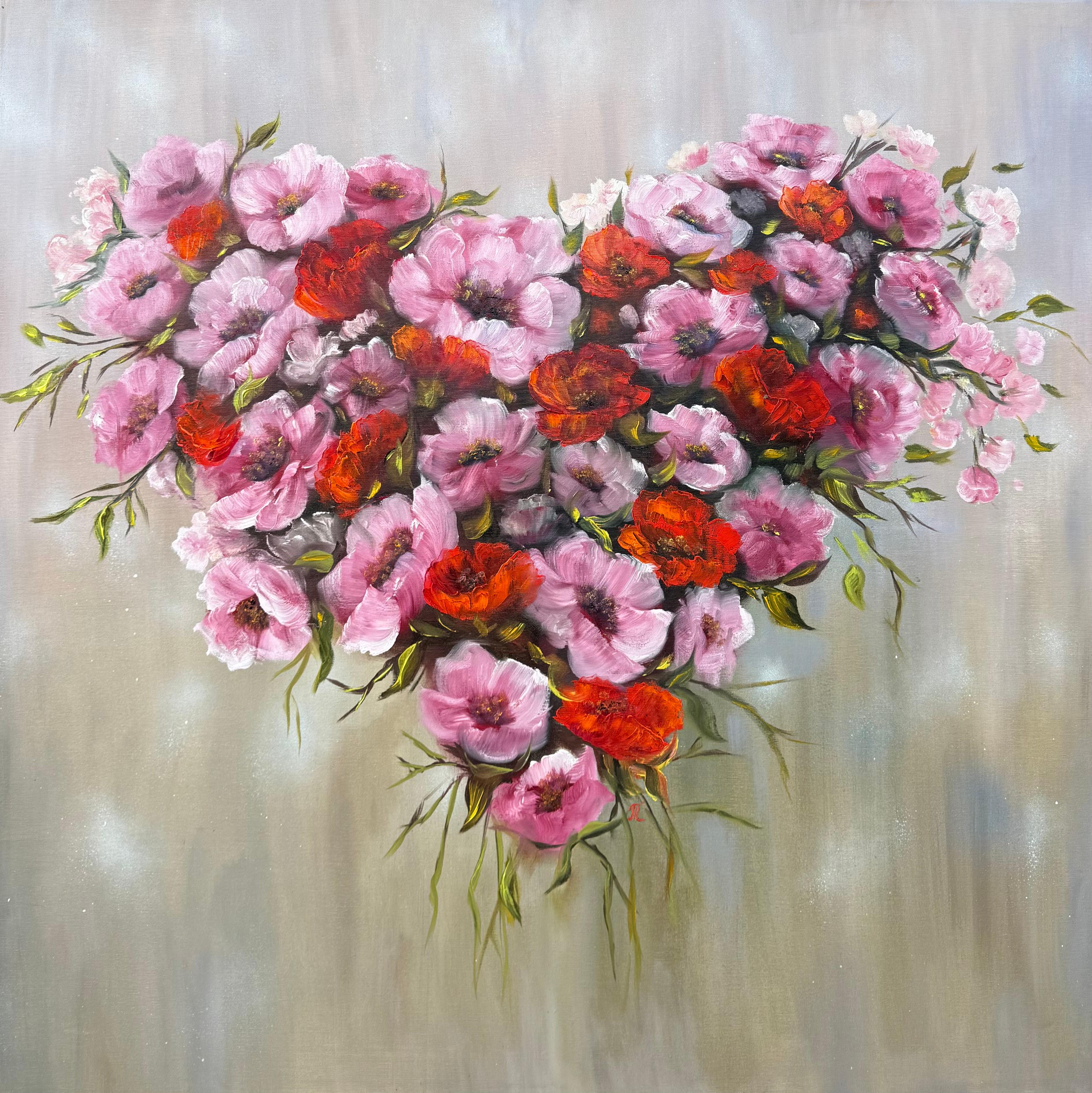 Amor verdadero - Landscape Painting Gris de Tanja Frost