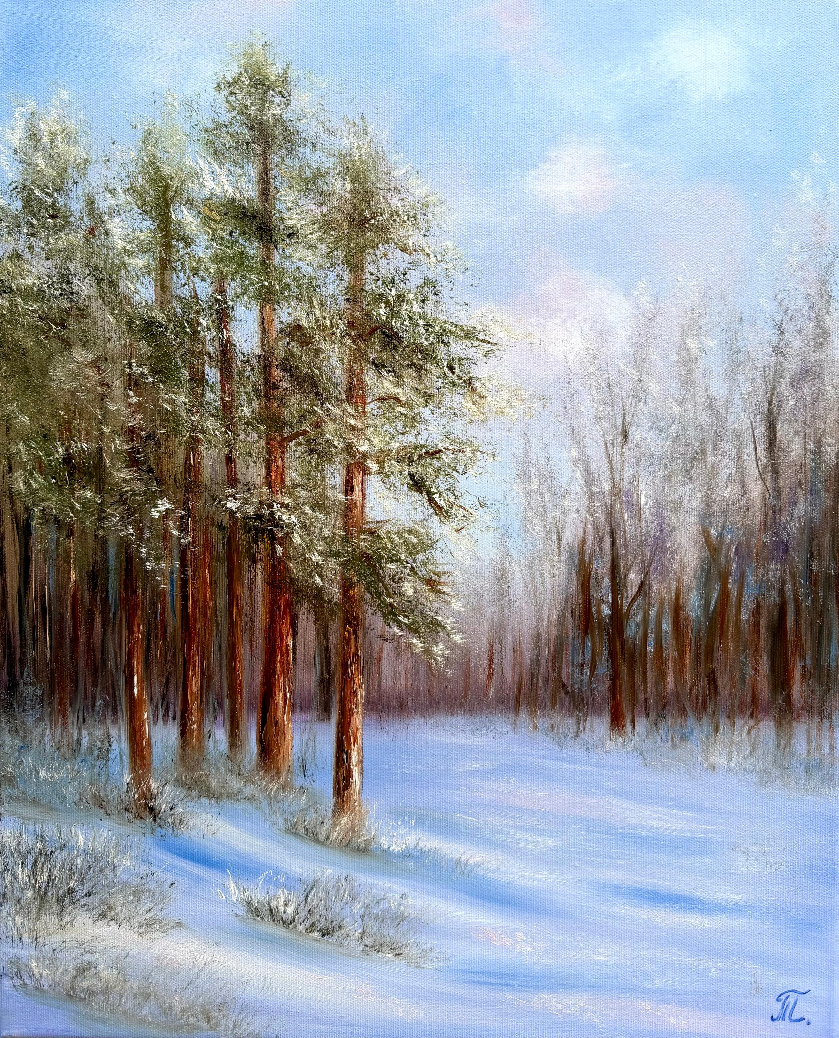 Tanja Frost Landscape Painting - Winter Passage
