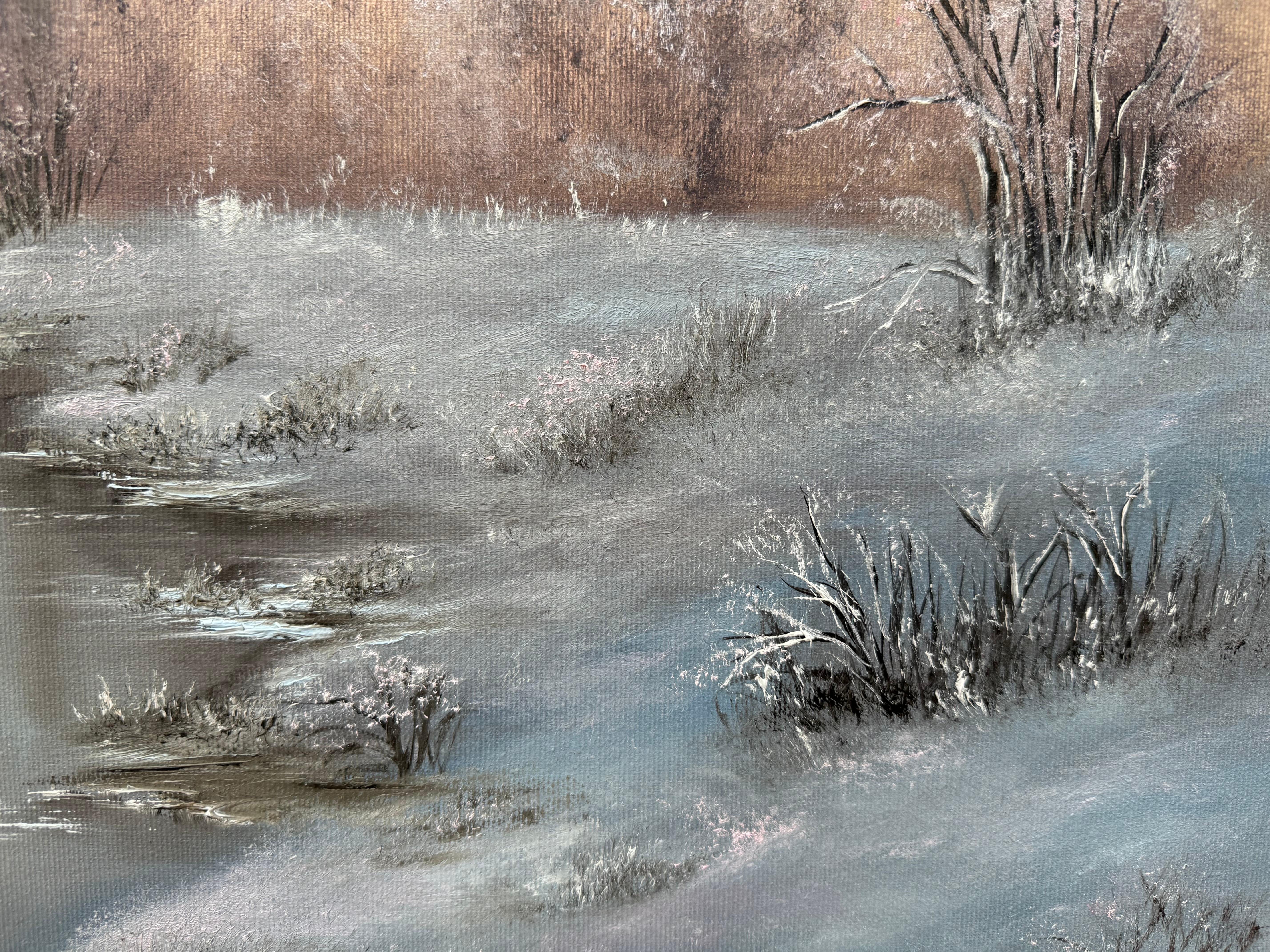 Winter-Reflexionen (Impressionismus), Painting, von Tanja Frost