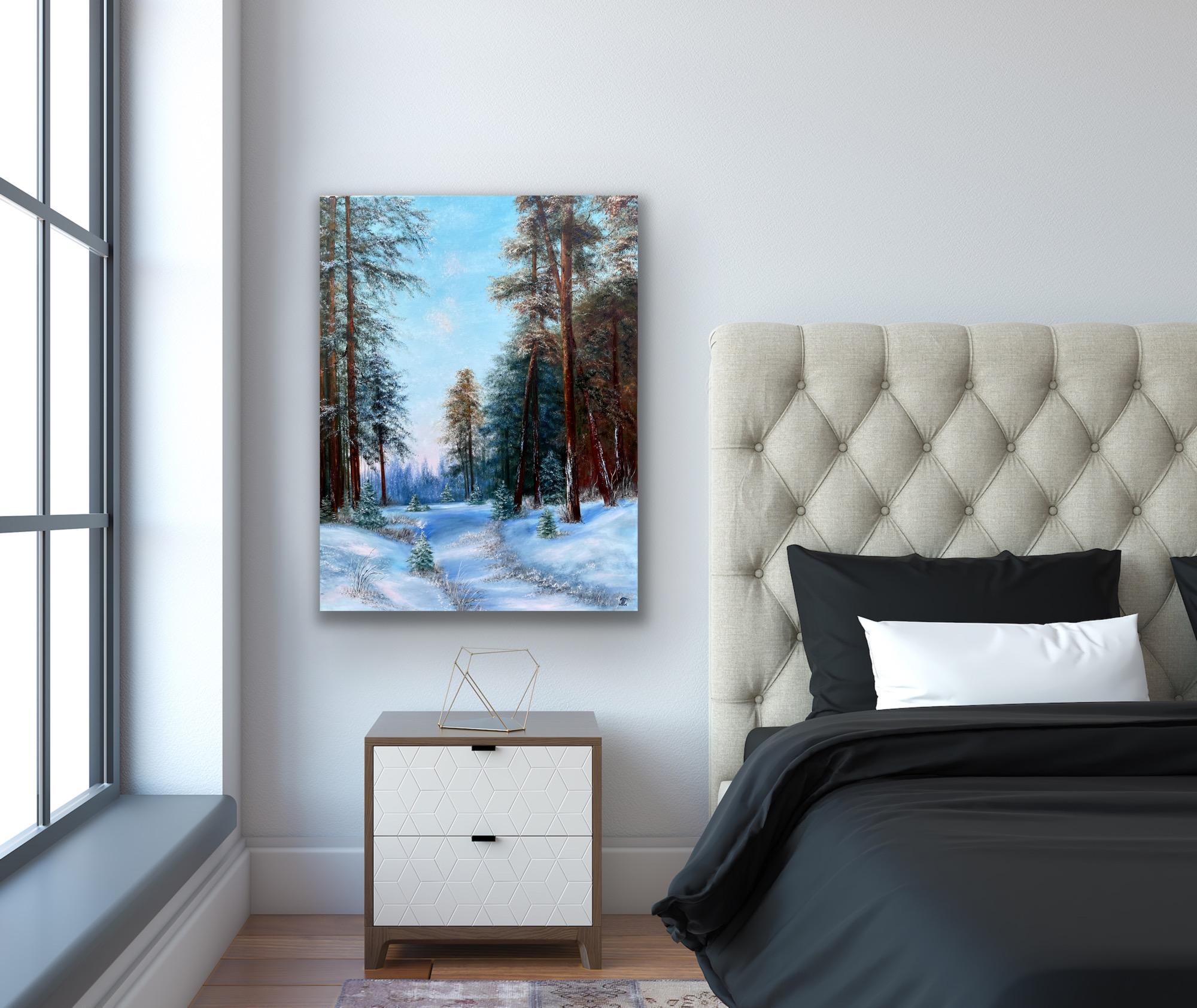 Winters Waldweg im Angebot 3