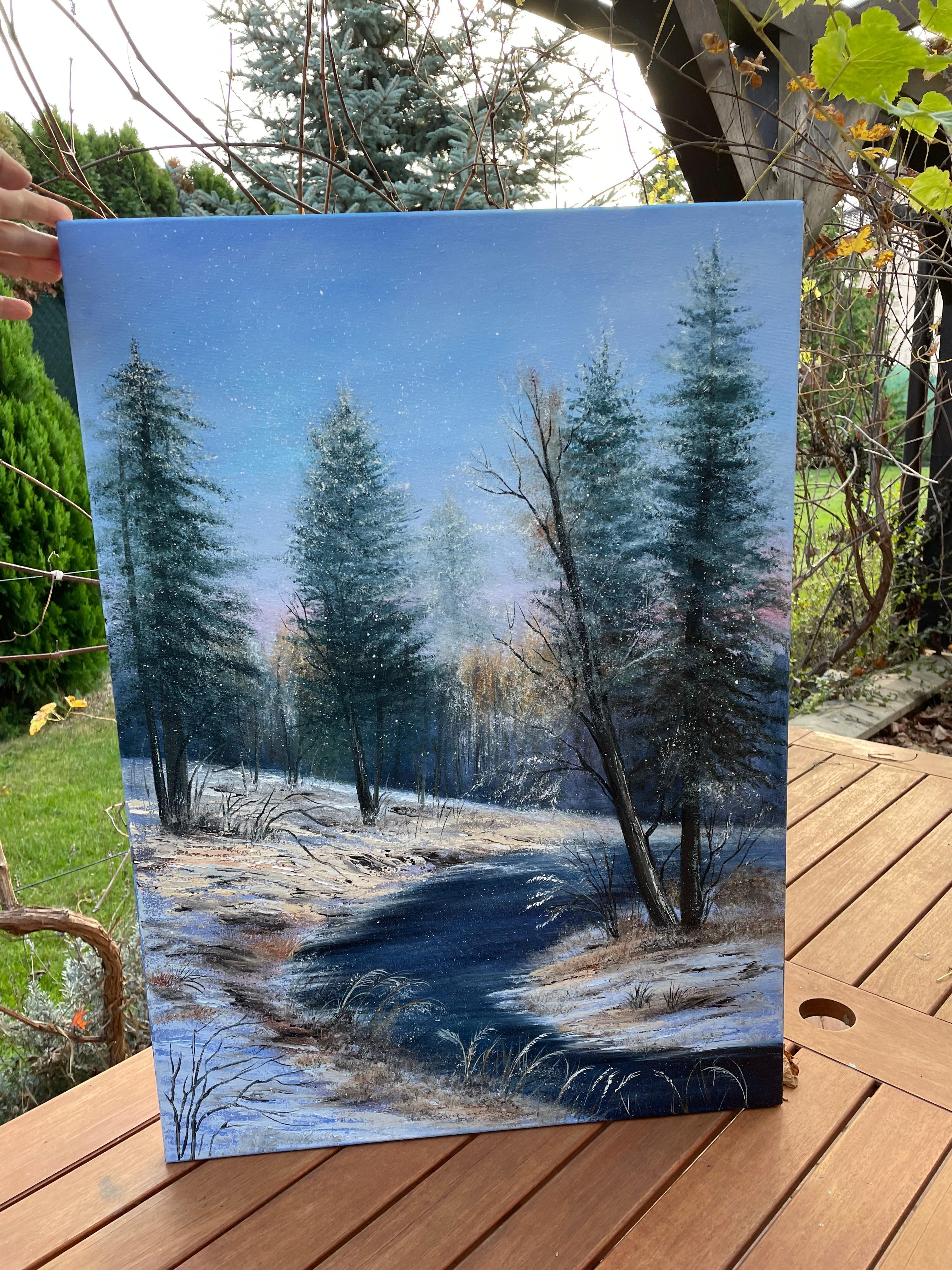 A Winter - Impressionnisme Painting par Tanja Frost