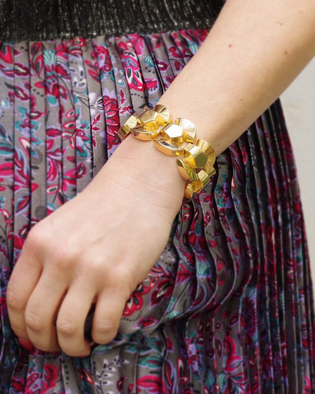 De las mujeres Pulsera Tank de oro de 18 quilates, Pulsera Retro Tank, pulsera importante en venta