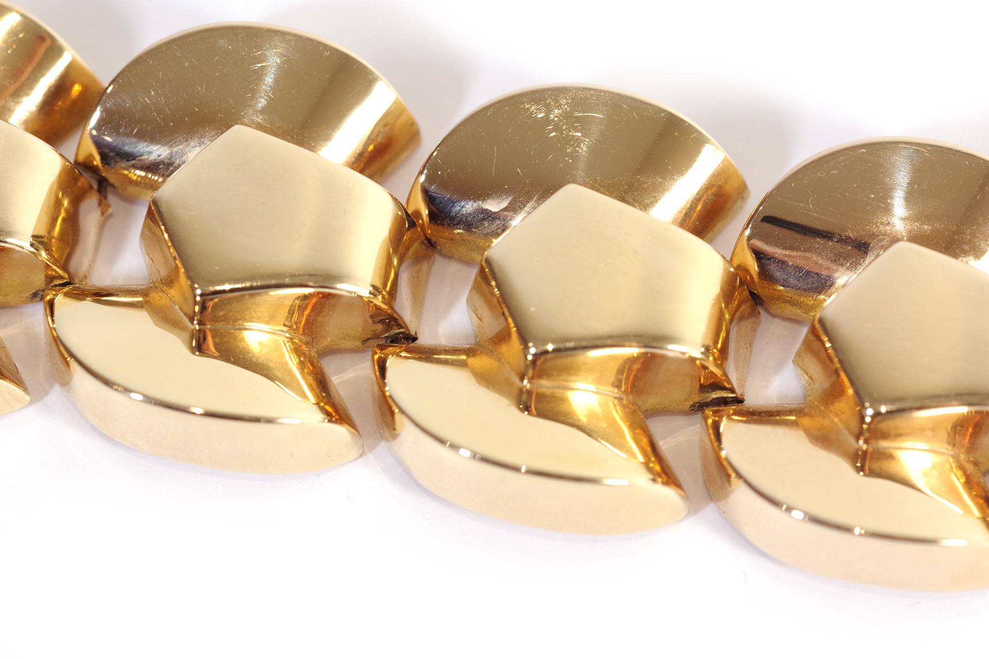 Pulsera Tank de oro de 18 quilates, Pulsera Retro Tank, pulsera importante en venta 4