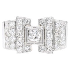 Bague en diamant Tank (+/- 1,70 Carats) circa 1950