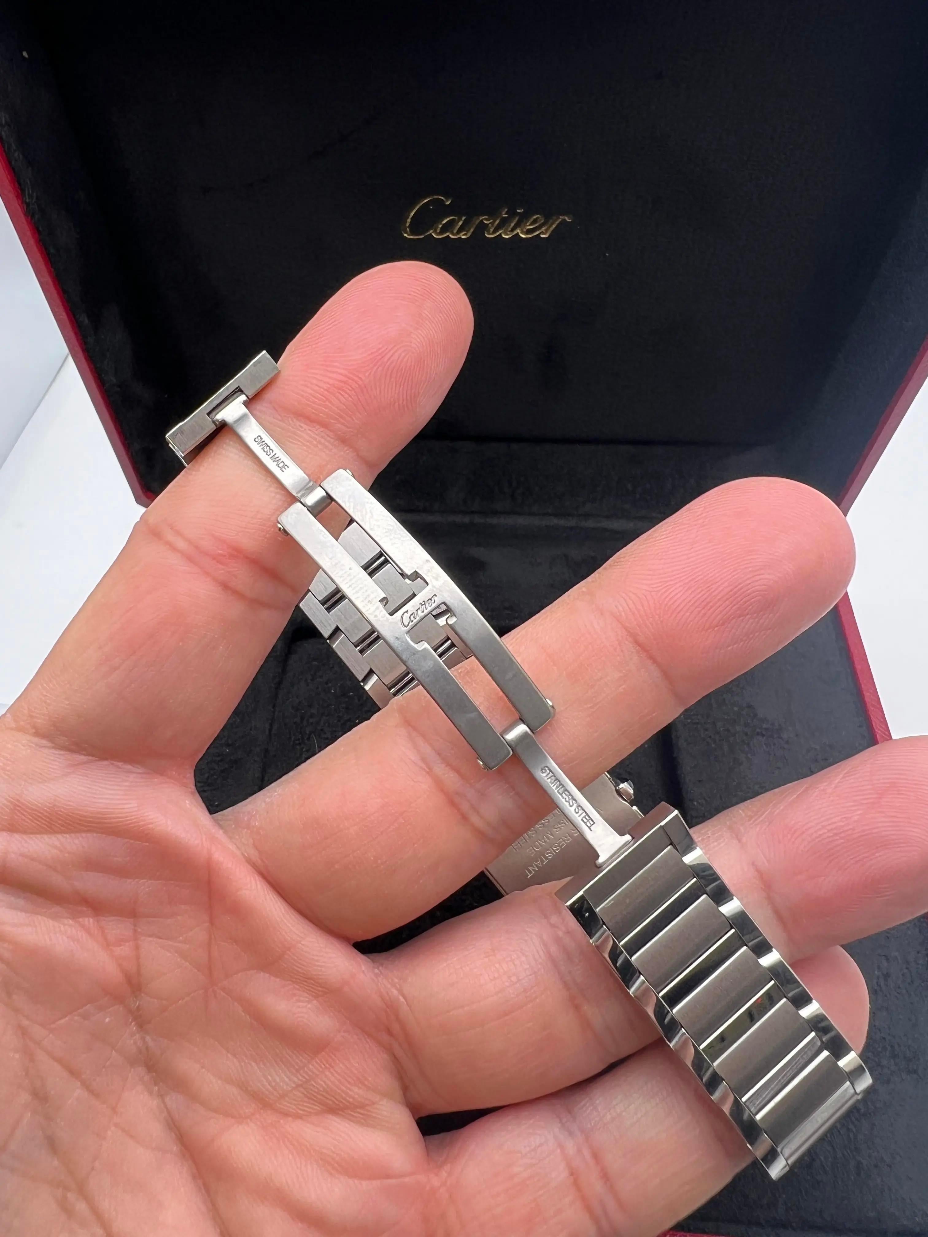 Tank Française Small Factory Diamond Bezel Steel W4TA0029 Box Set en vente 7