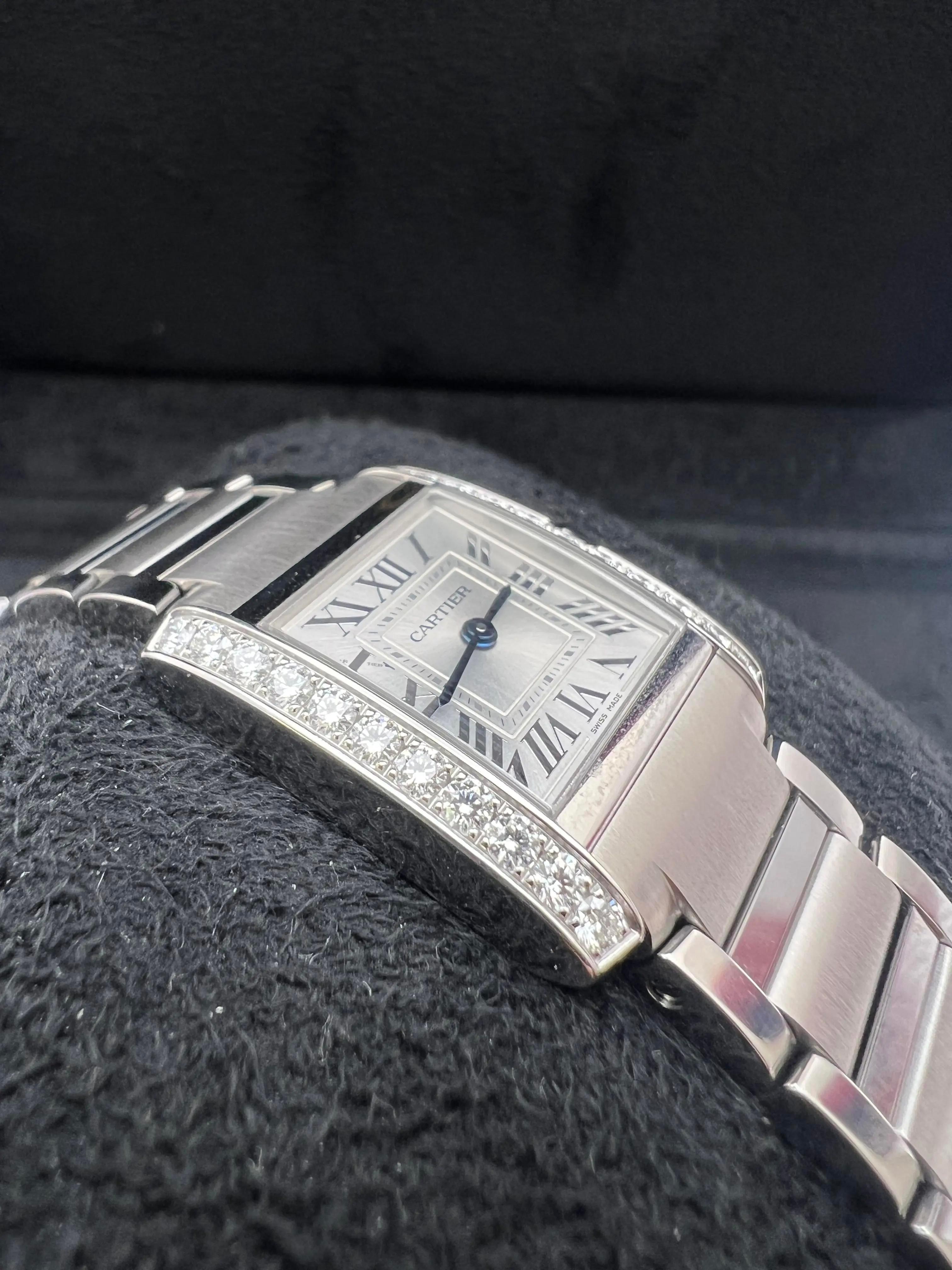 Tank Française Small Factory Diamond Bezel Steel W4TA0029 Box Set en vente 1