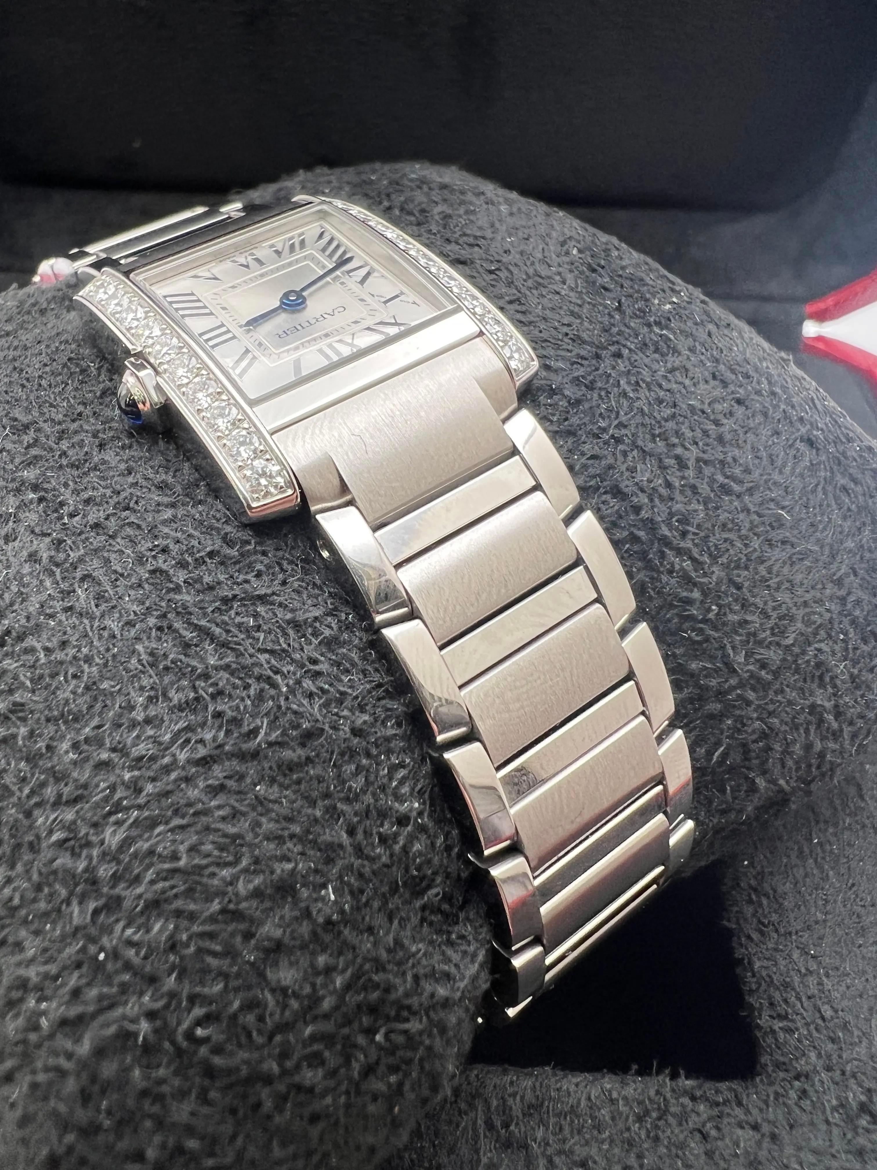 Tank Française Small Factory Diamond Bezel Steel W4TA0029 Box Set en vente 2