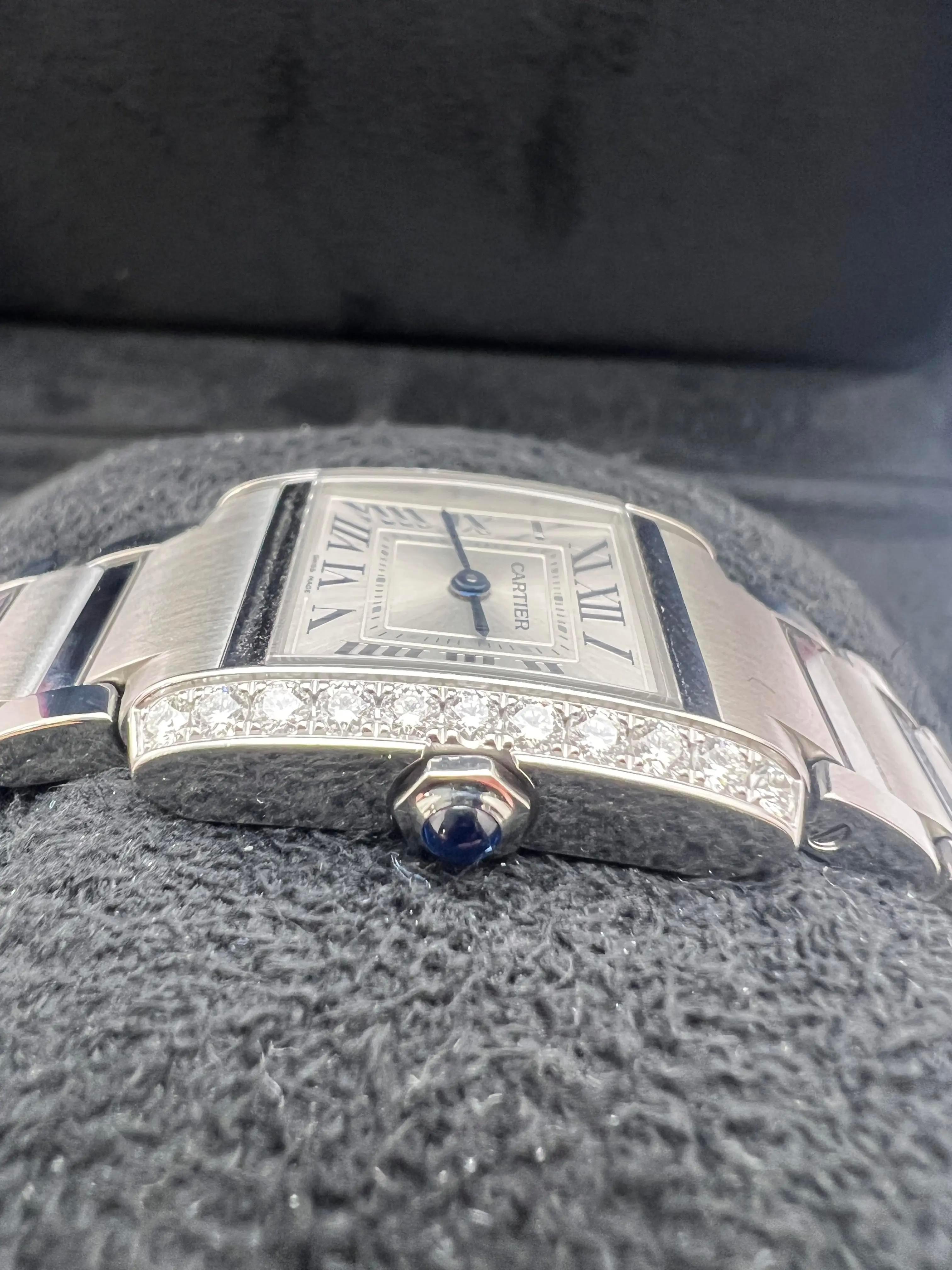 Tank Française Small Factory Diamond Bezel Steel W4TA0029 Box Set en vente 3