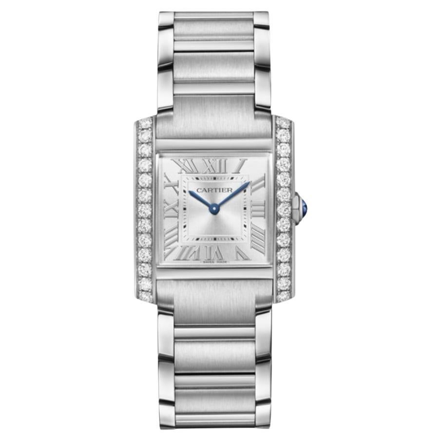 Tank Française Small Factory Diamond Bezel Steel W4TA0029 Box Set en vente
