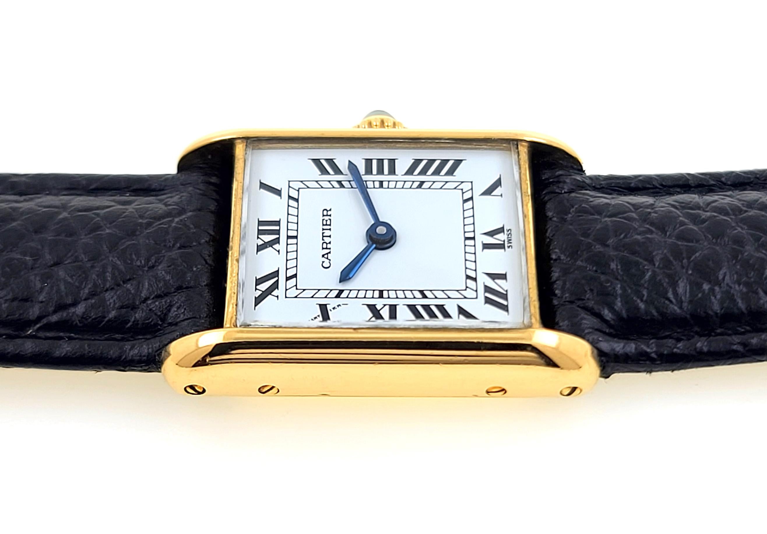 Tank Louis Cartier LC 67117 18k Gold 1977 Box and Servicing Papers 78087 2