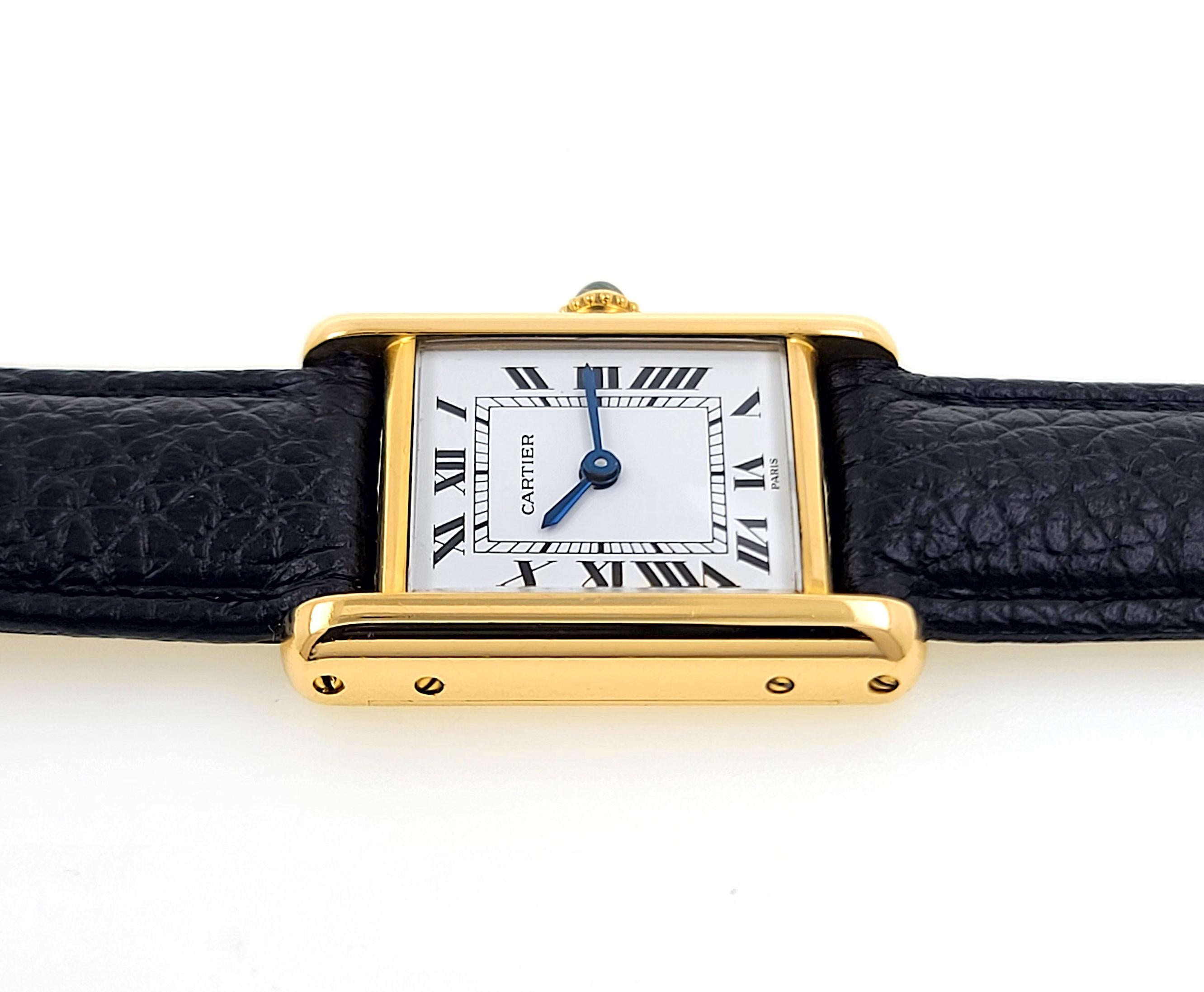Tank Louis Cartier PARIS Esfera LC 78087 Mediana MM Oro 18k 1973 + Cierre desplegable 2