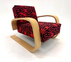 Tank Lounge Chair 400 by Alvar Aalto for Artek. Gunnar Aagaard Andersen Fabric.