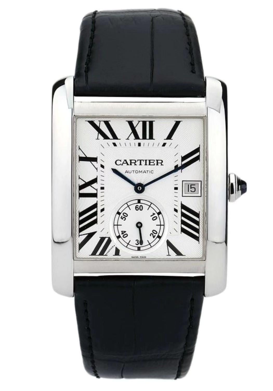 Created by Louis Cartier in 1917, the Tank family’s first prototype was presented to General Pershing of the American army during World War I. Sharp tailoring, exquisite design and monochromatic finish provide the Cartier Tank MC Gent’s Watch with a