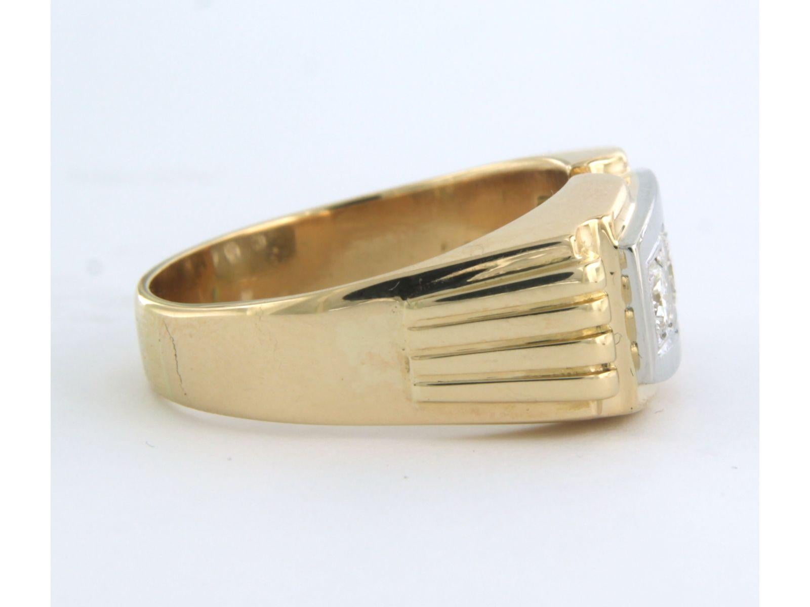 Tank-Ring aus 18 Karat zweifarbigem Gold mit Diamanten im alteuropäischen Schliff bis zu 0,50 Karat im Angebot 1