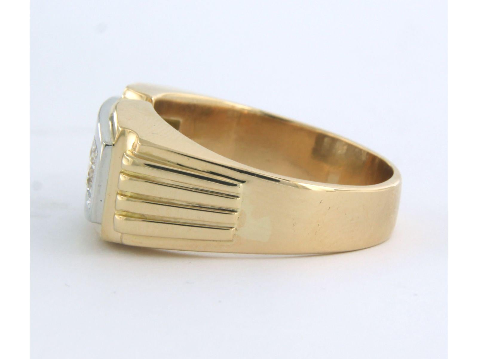 Taglio antico europeo Anello modello Tank in oro 18k con diamanti taglio vecchio europeo fino a 0,50ct 16,6 grammi in vendita