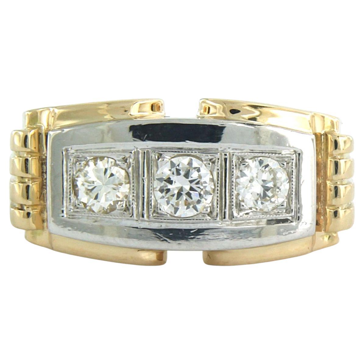 Anello modello Tank in oro 18k con diamanti taglio vecchio europeo fino a 0,50ct 16,6 grammi