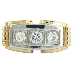 Tank model 18k gold ring with old European cut diamonds up to 0.50ct 16.6 grams Tank model 18k gold ring with old European cut diamonds up to 0.50ct 16.6 grams