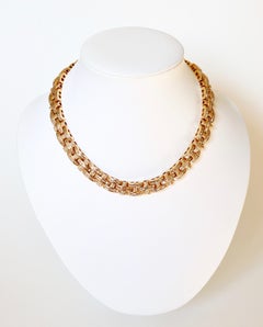 Tank Necklace in 18 Carat Yellow Gold and Diamonds
