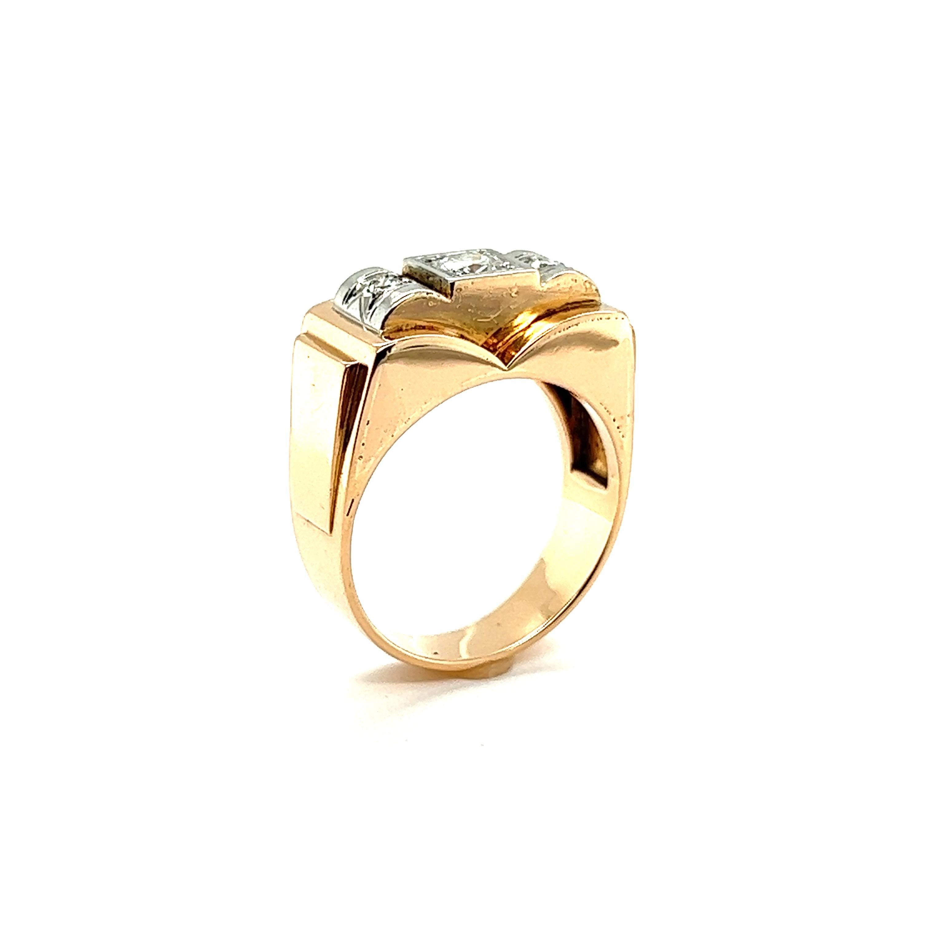 Tank Ring Diamond Platinium Yellow Gold 18 Karat For Sale 8