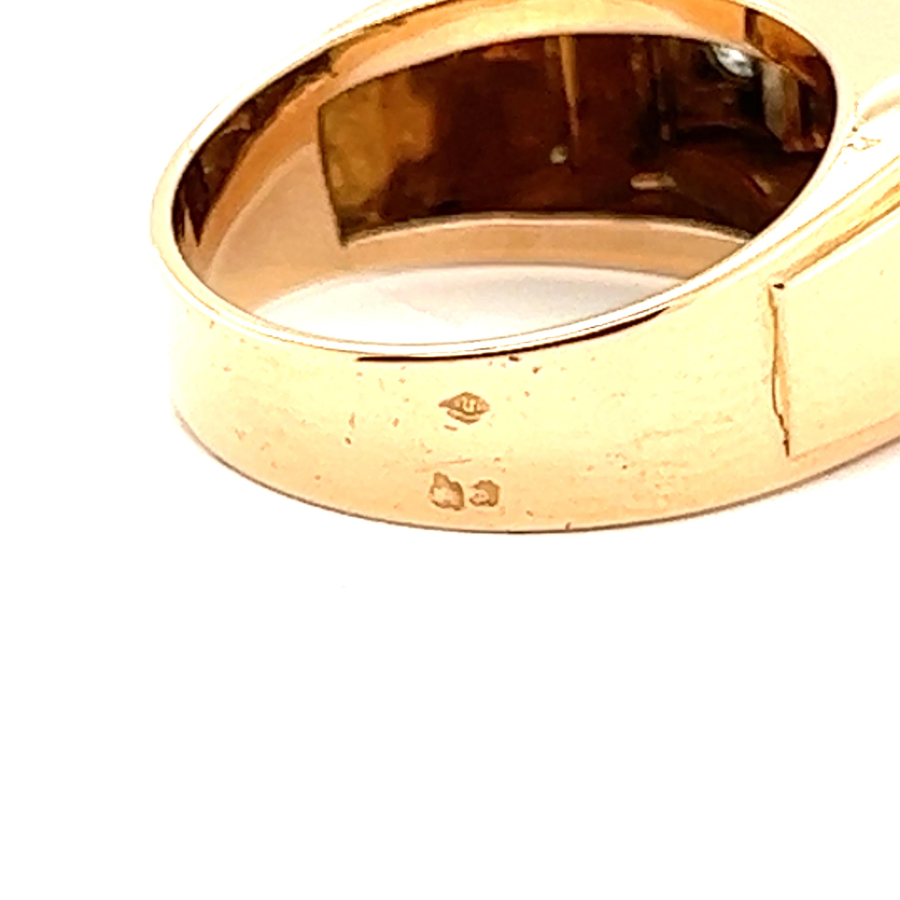 Tank Ring Diamond Platinium Yellow Gold 18 Karat For Sale 9