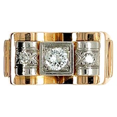 Anello Serbatoio Diamante Platinium Oro Giallo 18 Carati