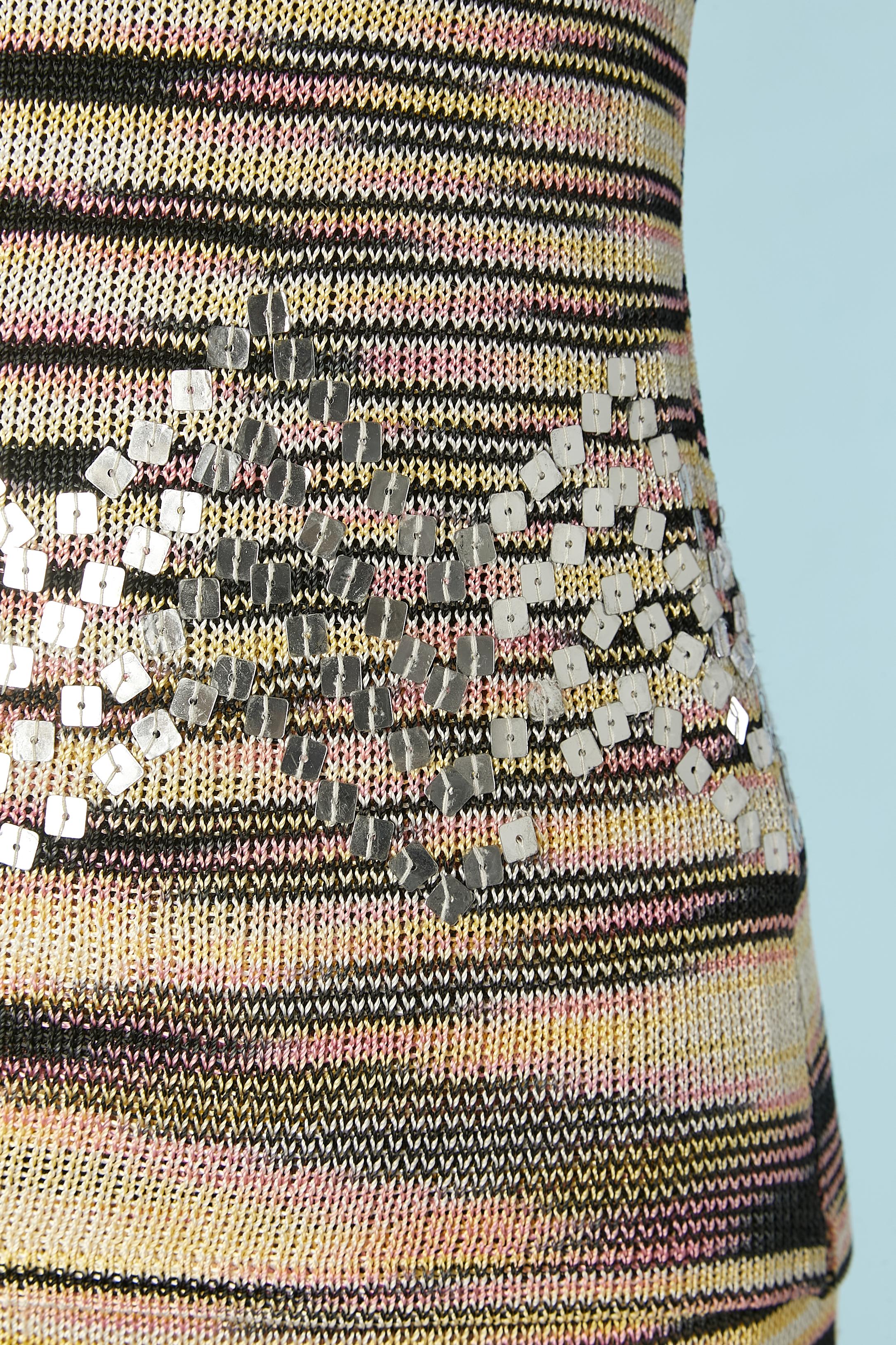Tank top and skirt ensemble in rayon knit with sequin embellishment M Missoni  In Excellent Condition For Sale In Saint-Ouen-Sur-Seine, FR