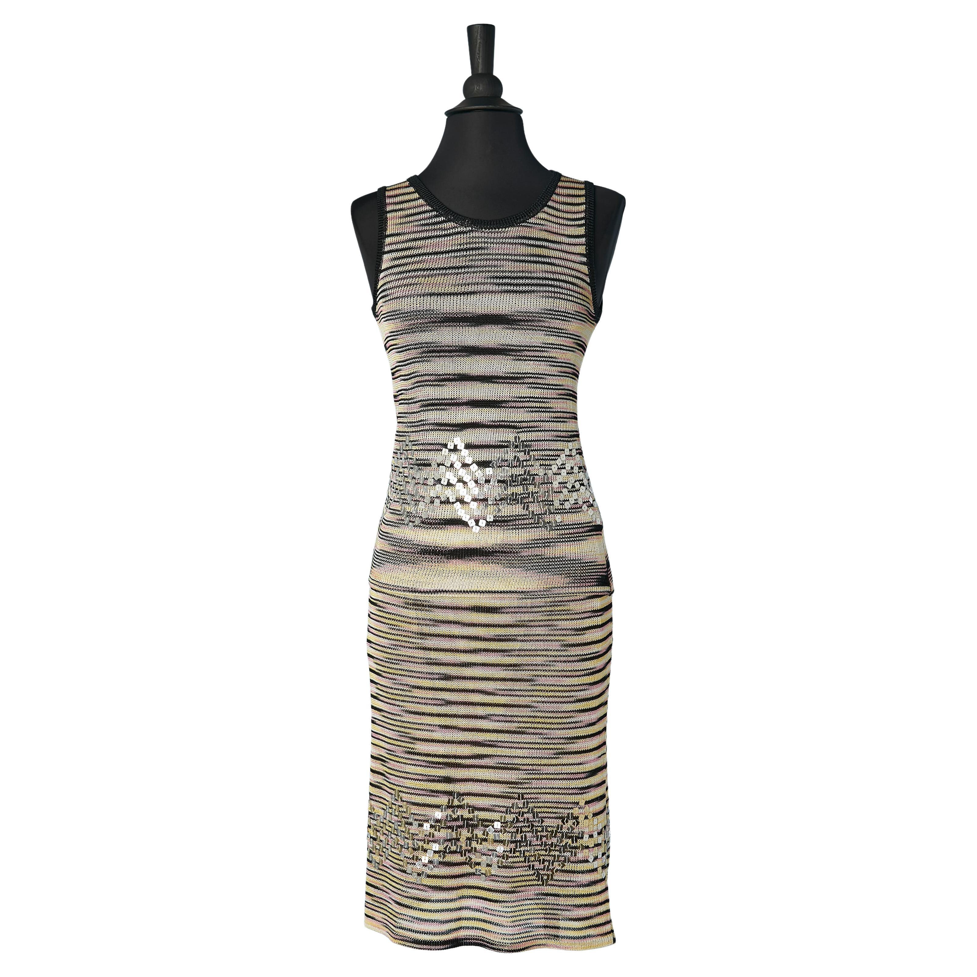 Tank top and skirt ensemble in rayon knit with sequin embellishment M Missoni  For Sale
