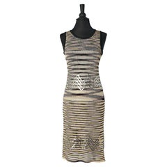 Canotta e gonna in maglia di rayon con paillettes M. I.