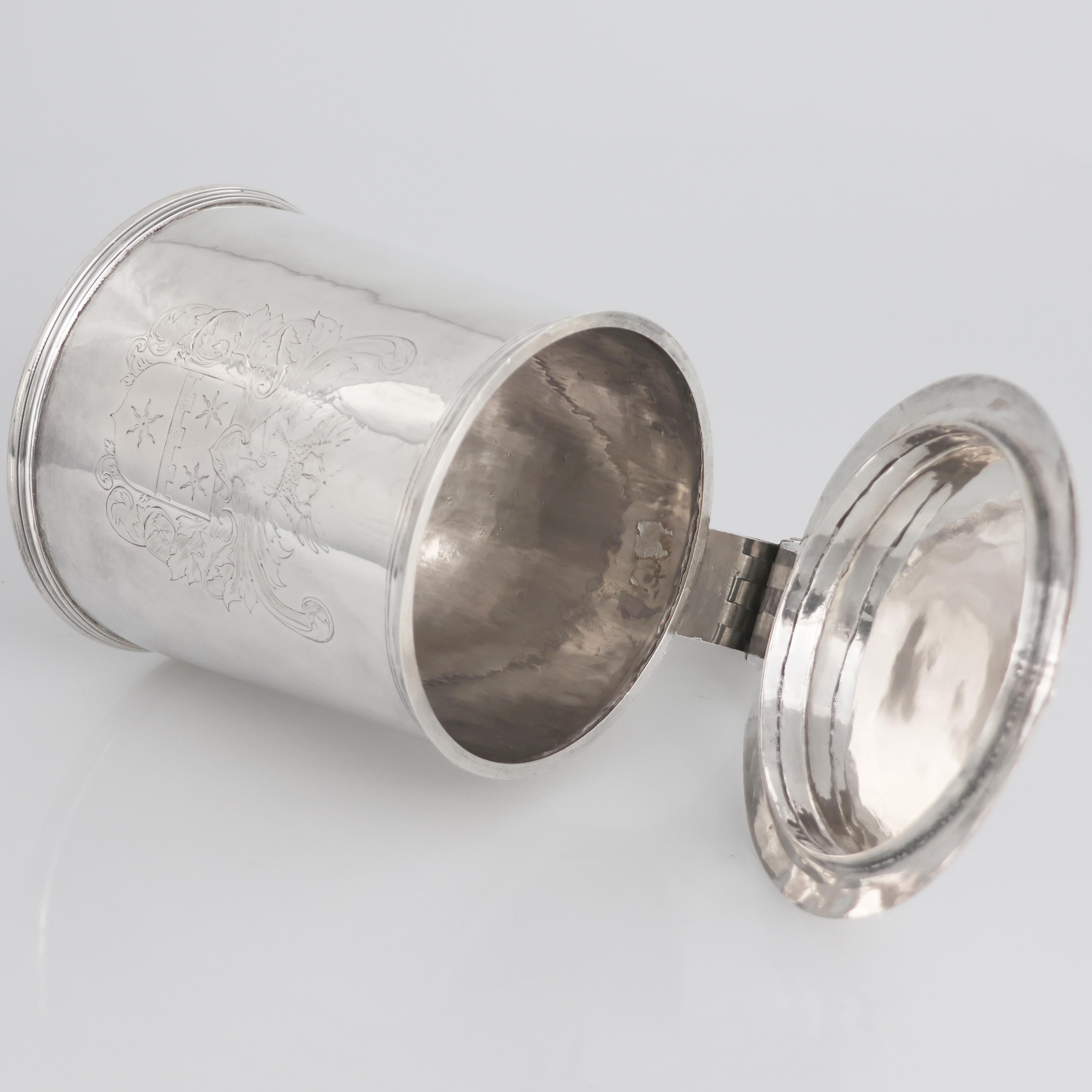 Chandelle Charles II en argent sterling, orfèvre TL, Londres, 1674 Bon état - En vente à Brescia, IT