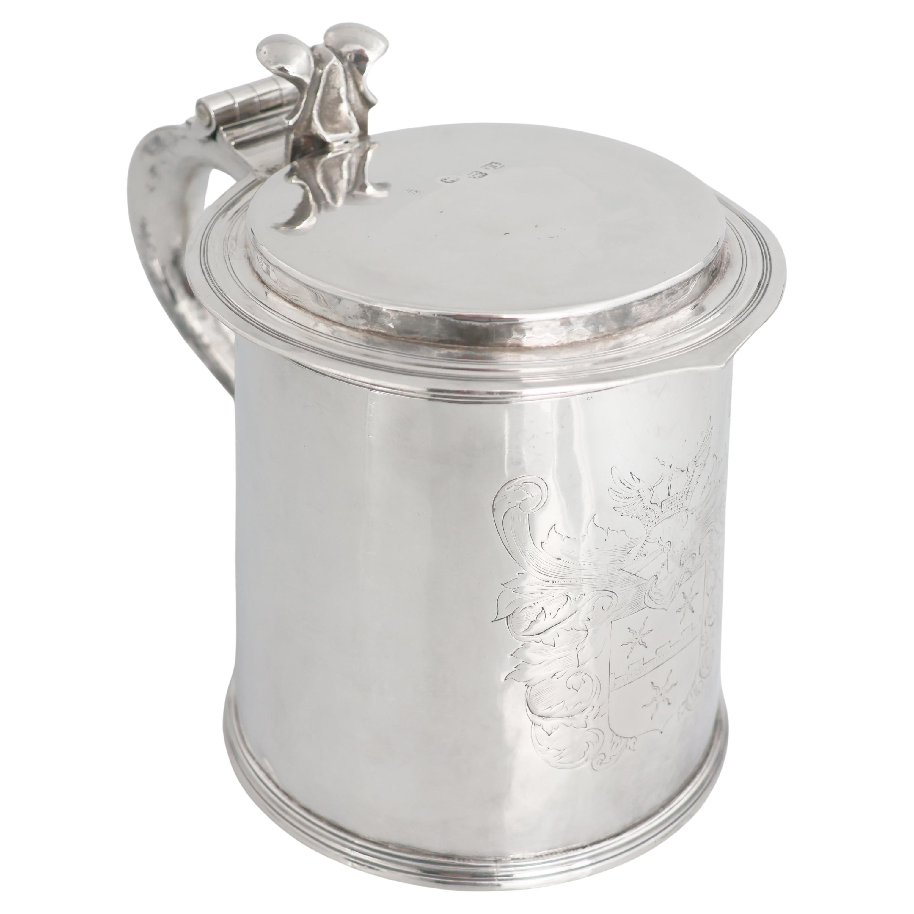 Chandelle Charles II en argent sterling, orfèvre TL, Londres, 1674