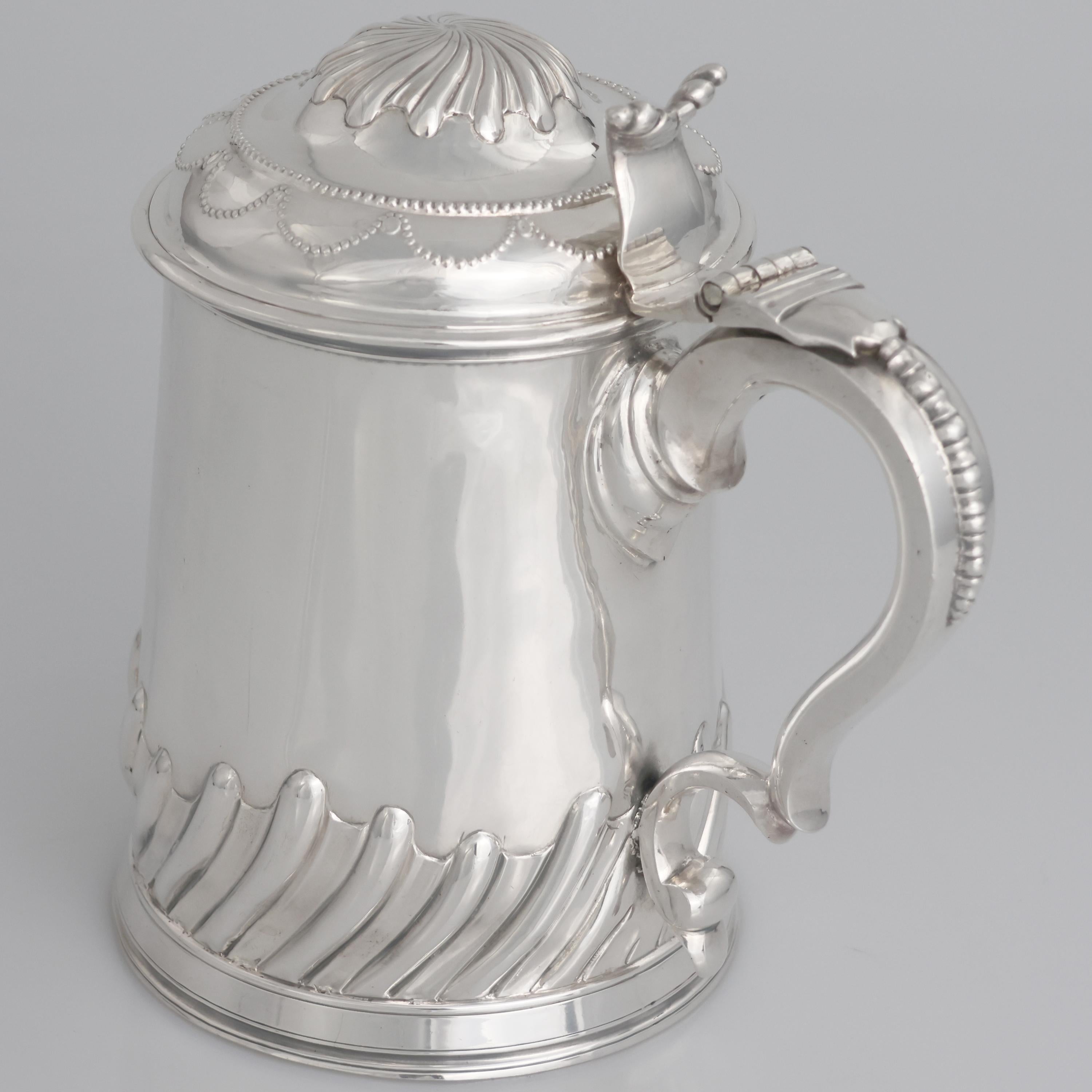 Argento 925 Tankard in argento sterling Giorgio II, Joseph Jackson, Dublino, 1749 in vendita