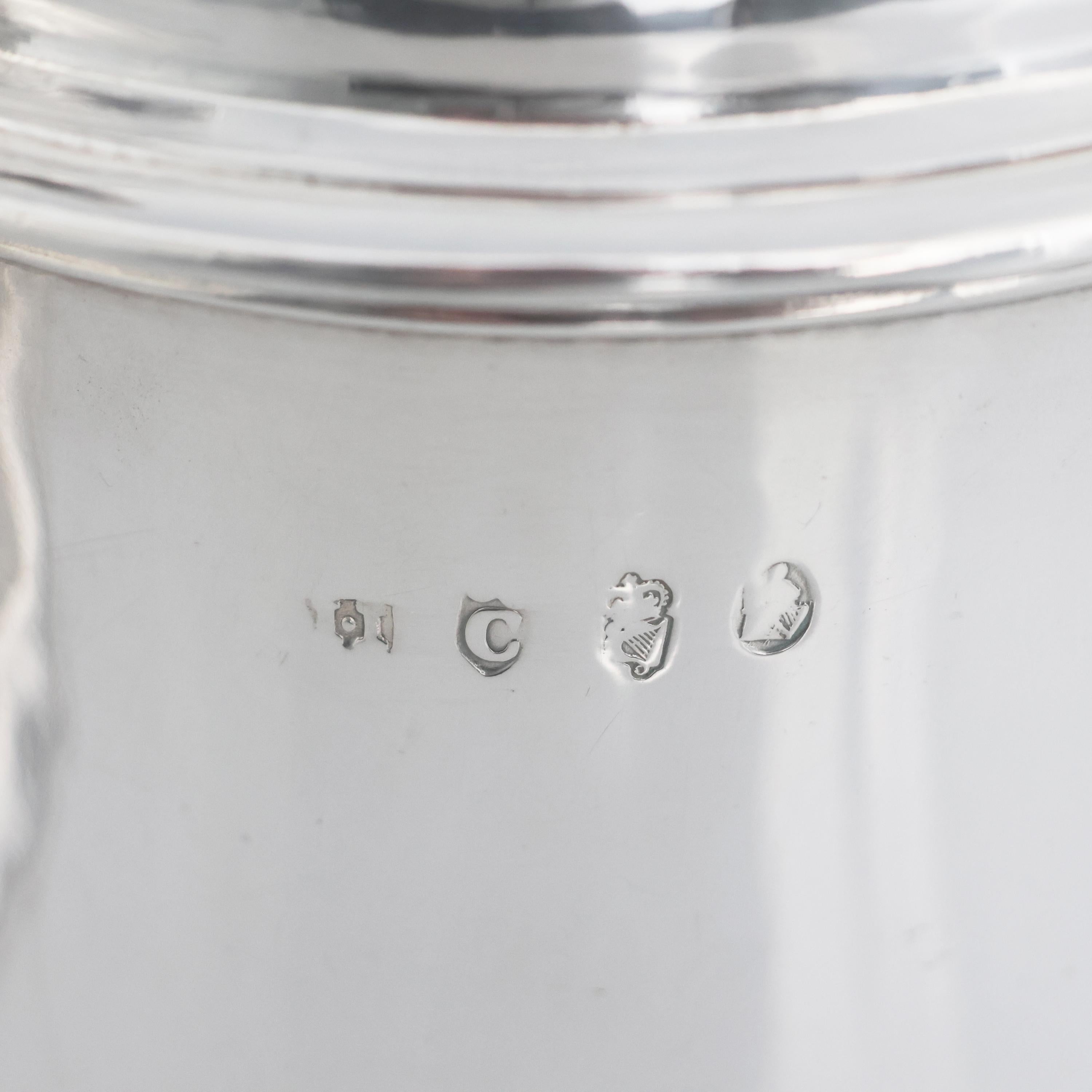 Tankard in argento sterling Giorgio II, Joseph Jackson, Dublino, 1749 in vendita 1