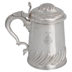 Antique George II sterling silver tankard, Joseph Jackson, Dublin, 1749