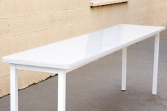 Tanker Inspired Steel Console Table in Gloss White, Custom Made