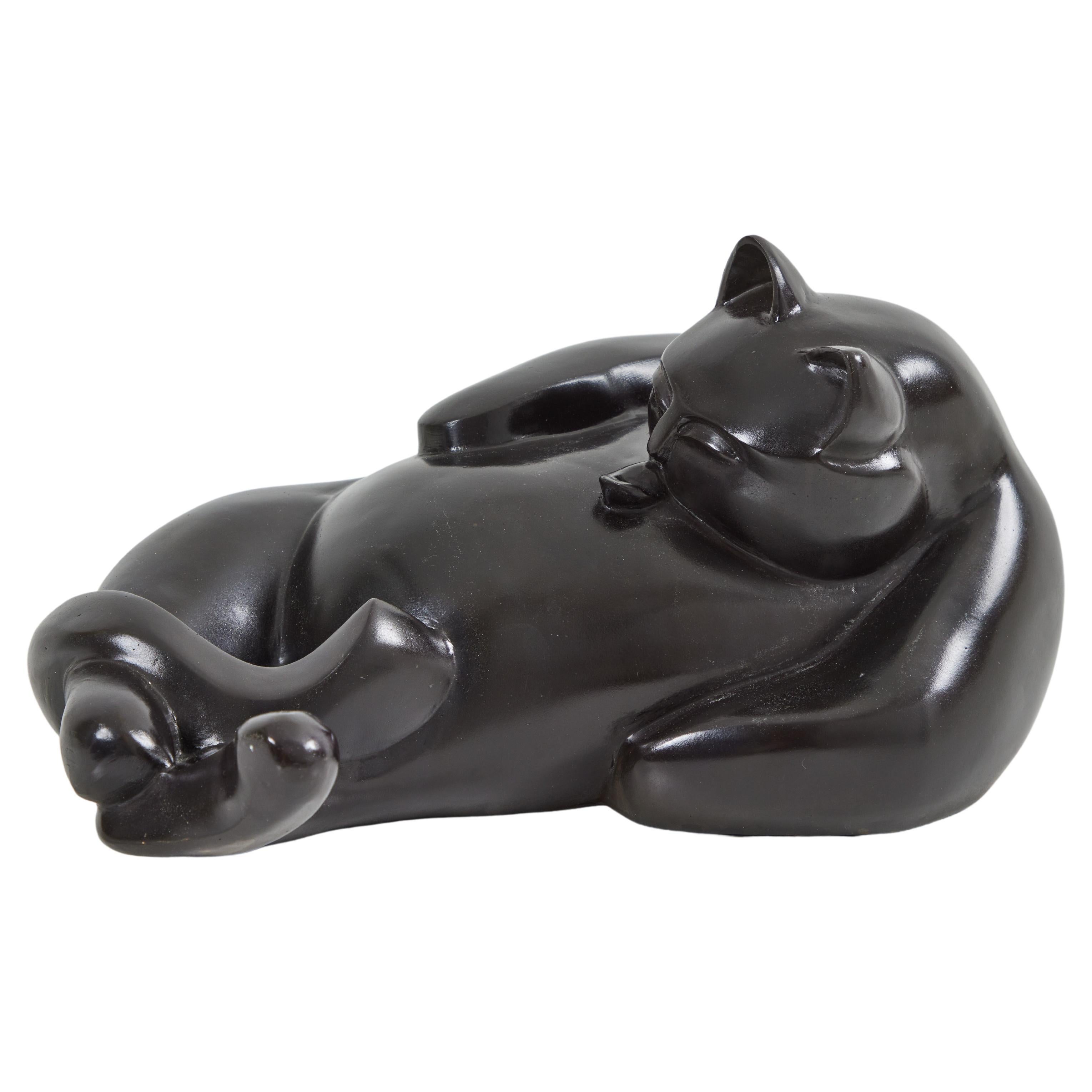 "Tanko" a Bronze Resting Cat by Barbara Beretich For Sale