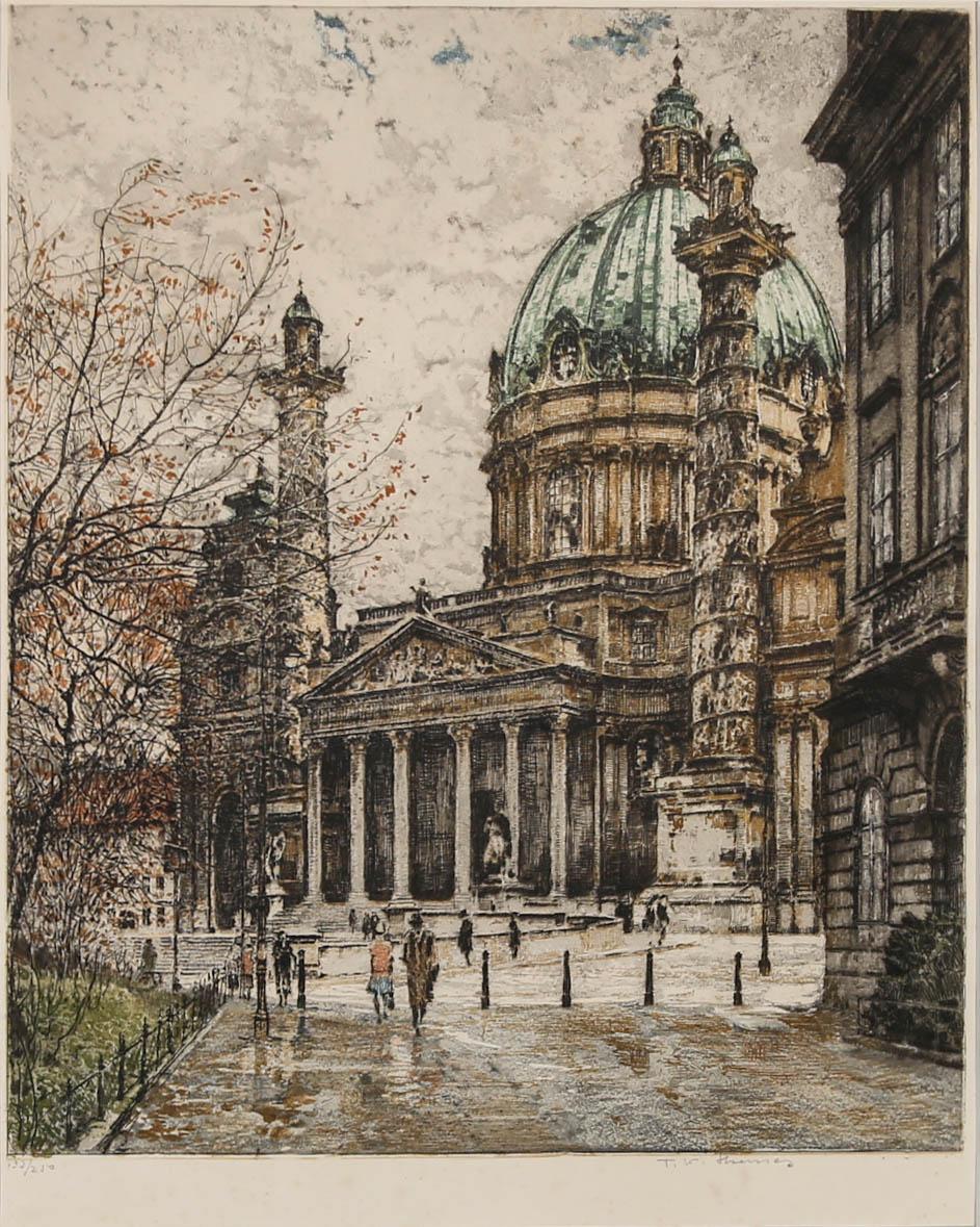 Tanna Kasimir-Hoernes (1887-1972) - Gravure encadrée, The Karlskirche 1