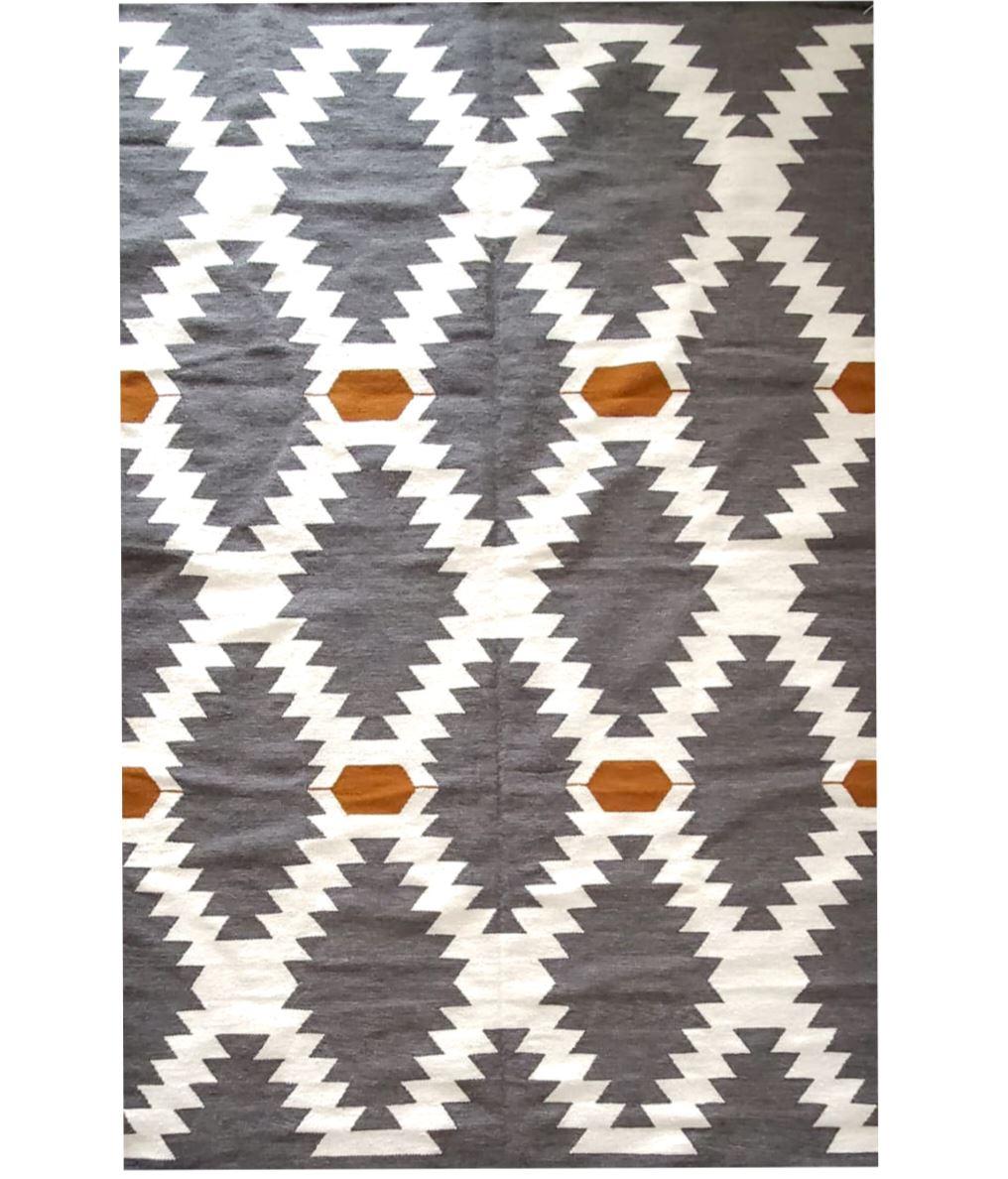 Egyptian Tanned Gray, Cream, and Brown Beni Handwoven Kilim |  Living Room Area Rug For Sale