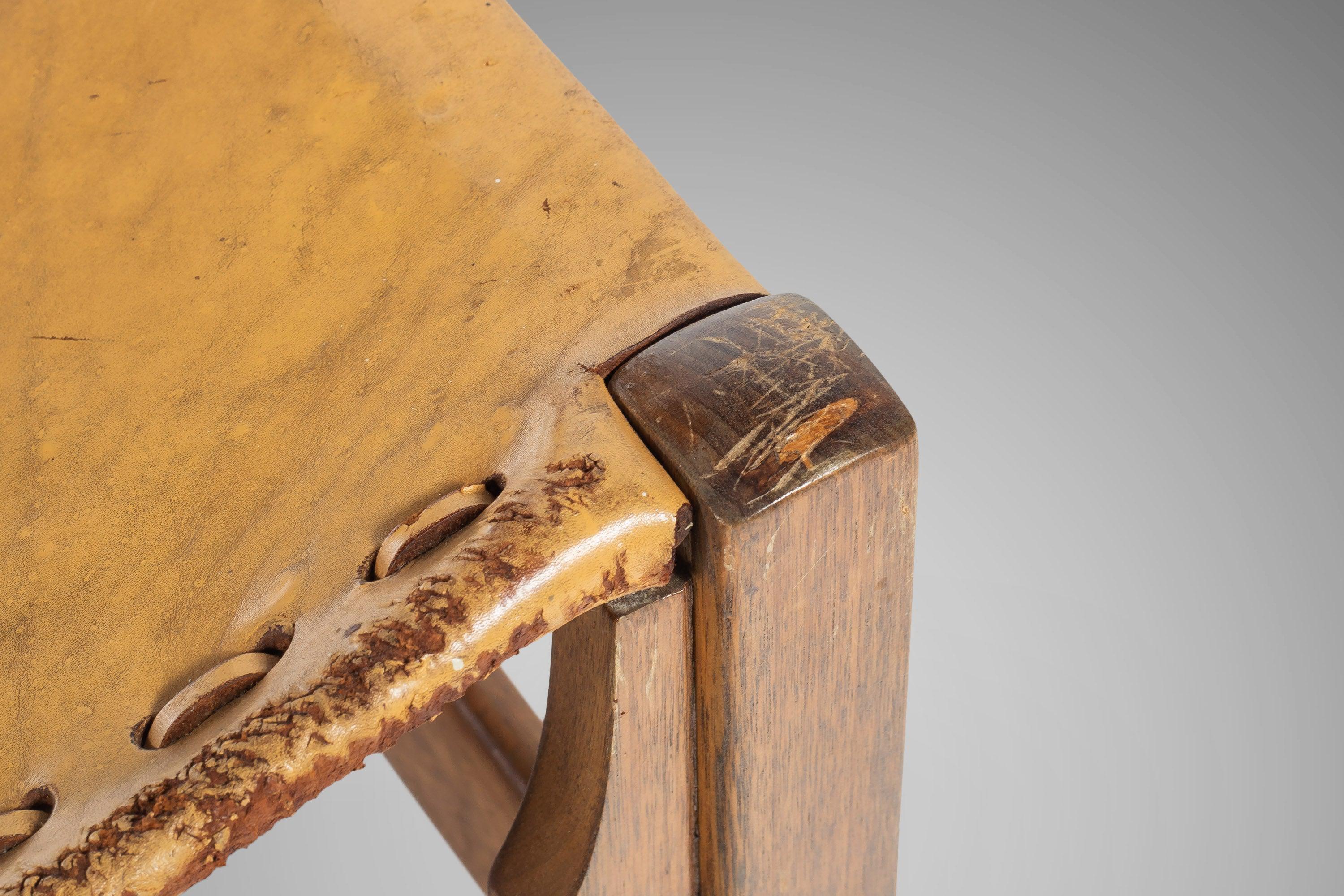 Chaise d'appoint en cuir de selle brun clair conçue par Biermann Werner pour Arte Sano, 1960 en vente 6