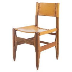 Vintage Tanned Saddle Leather Side Chair Designed by Biermann Werner for Arte Sano, 1960